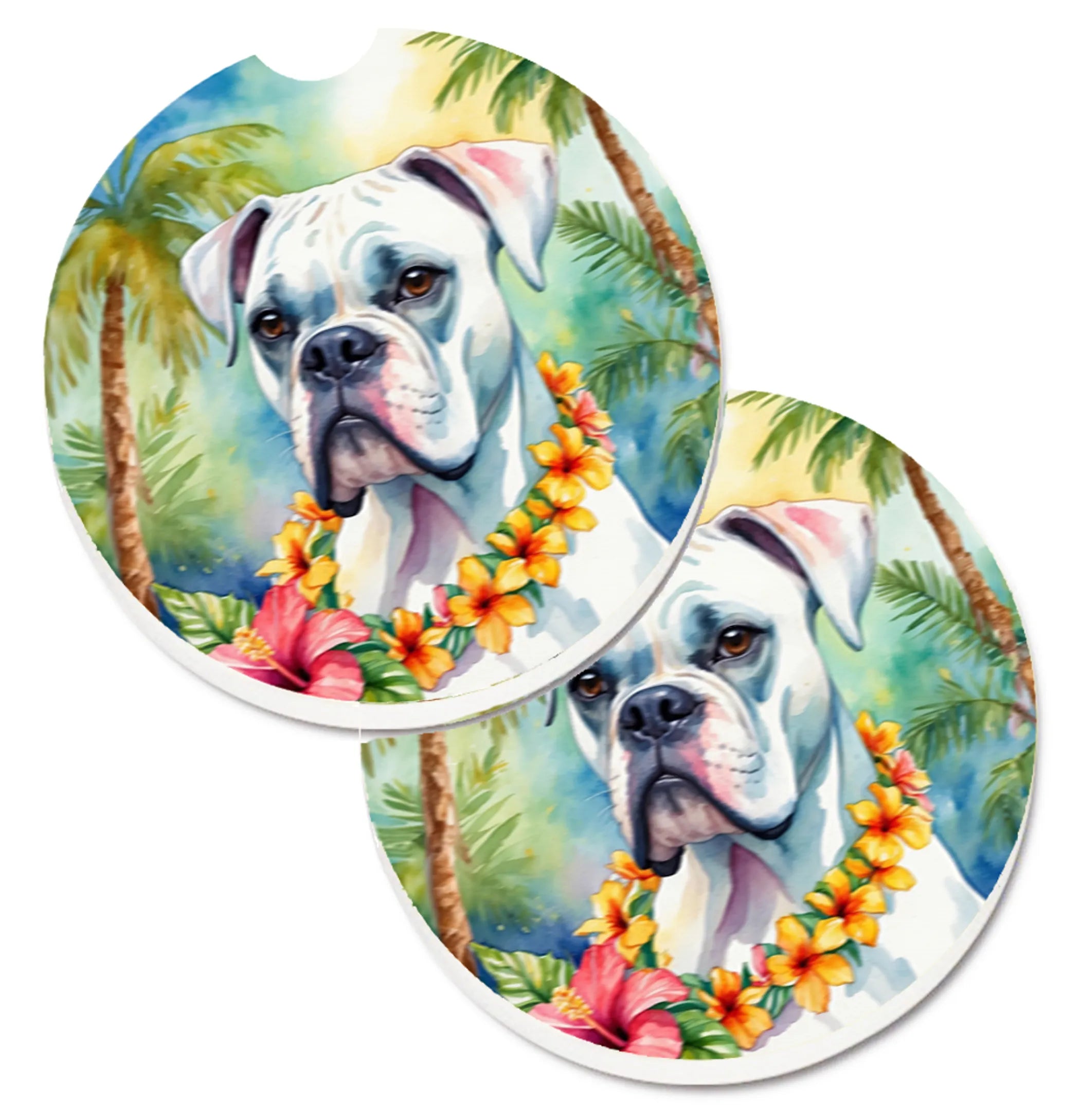 Luau Party Set of 2 Cup Holder Car Coasters - Size: 2.56 | Pack Of: 1 | Collection name: Luau party
