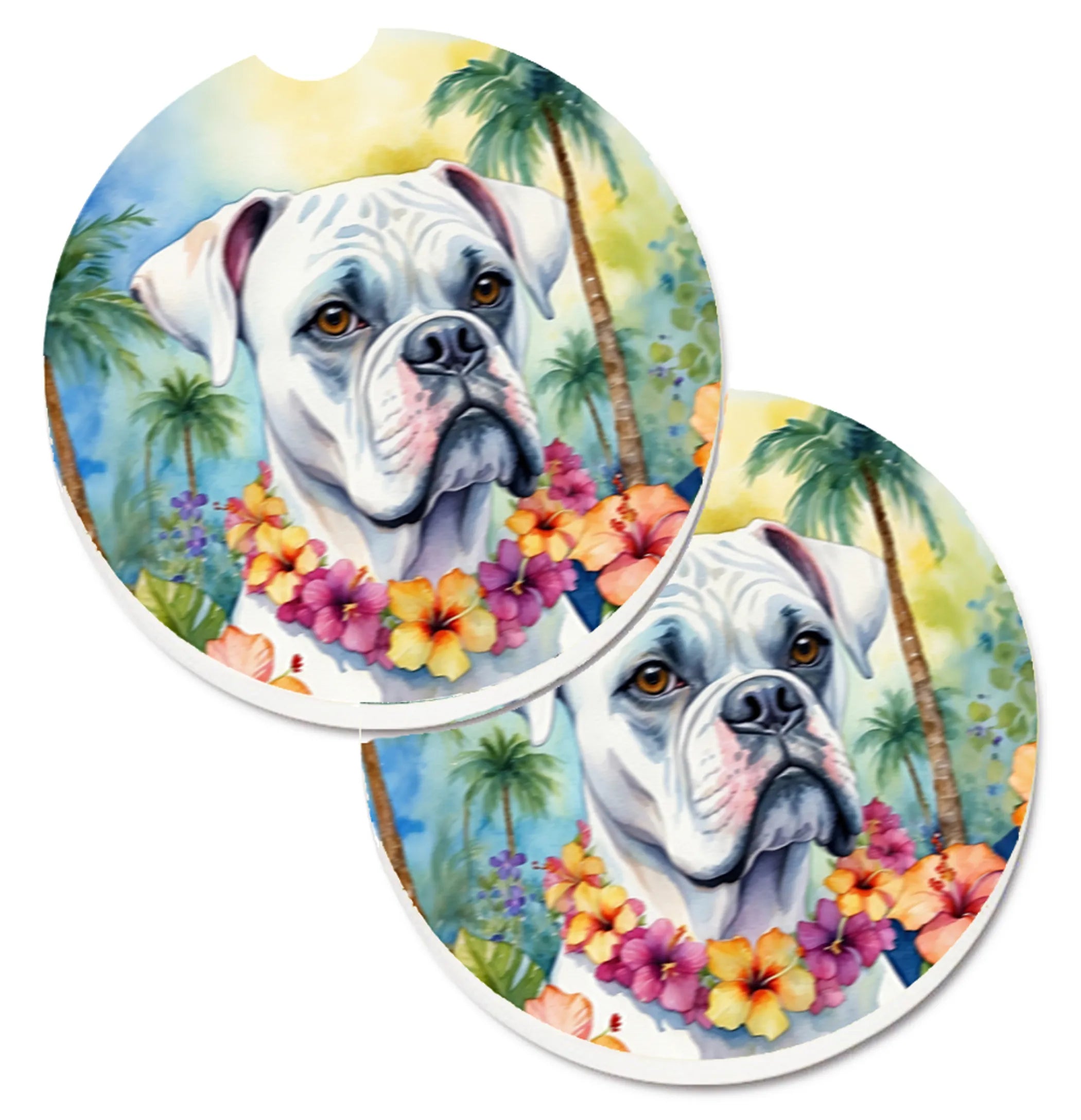 Luau Party Set of 2 Cup Holder Car Coasters - Size: 2.56 | Pack Of: 1 | Collection name: Luau party