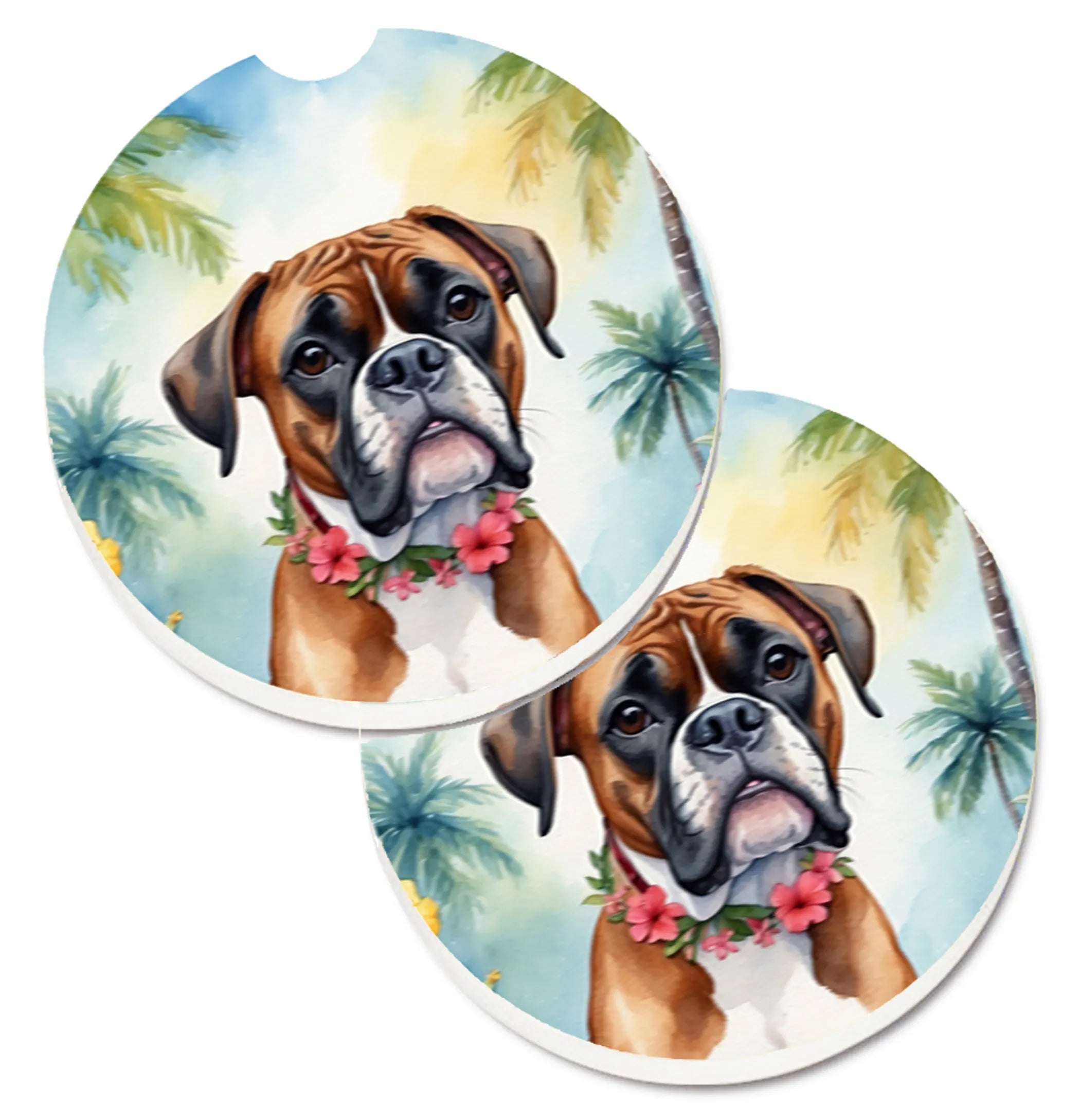 Luau Party Set of 2 Cup Holder Car Coasters - Size: 2.56 | Pack Of: 1 | Collection name: Luau party