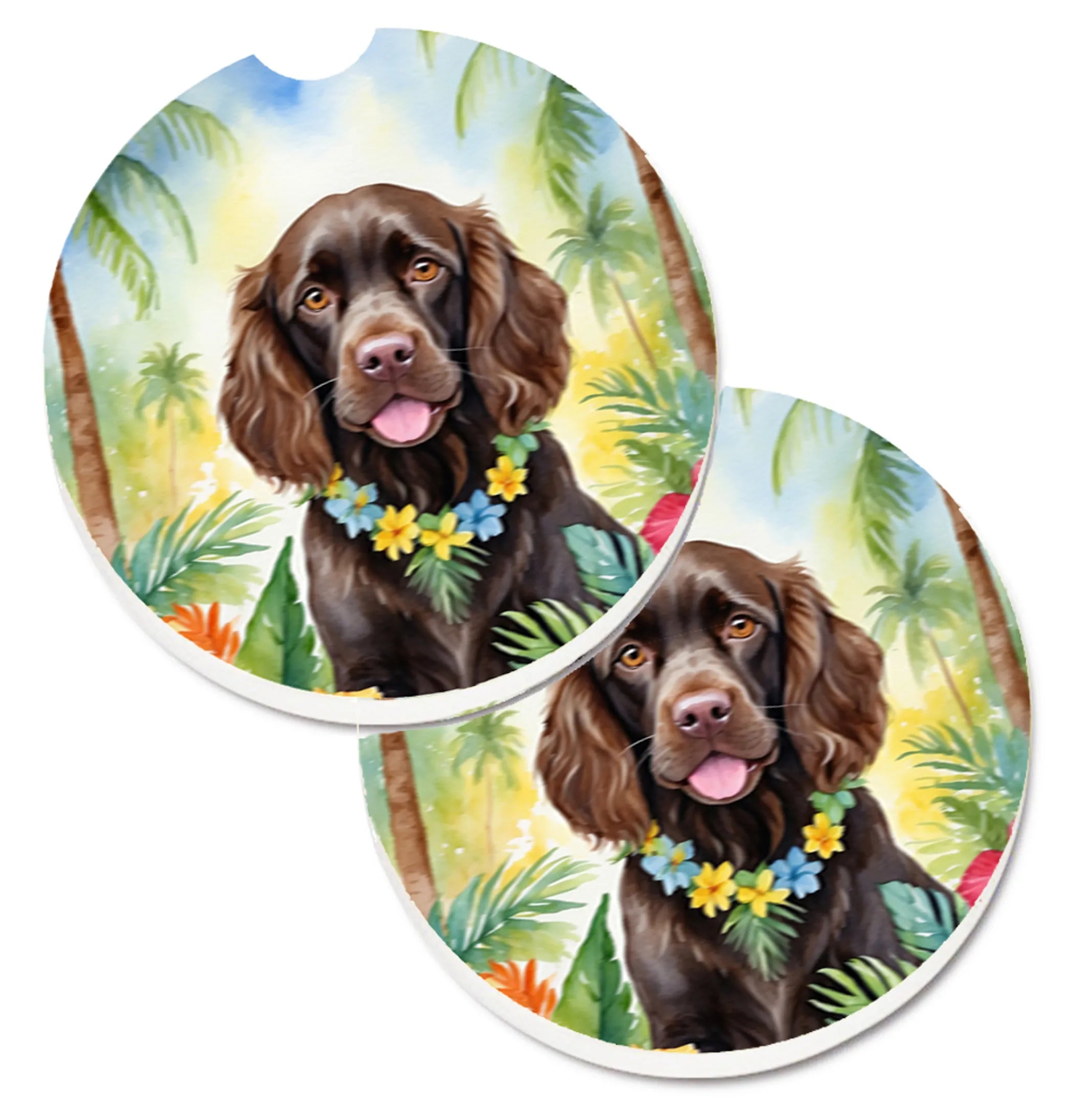 Luau Party Set of 2 Cup Holder Car Coasters - Size: 2.56 | Pack Of: 1 | Collection name: Luau party