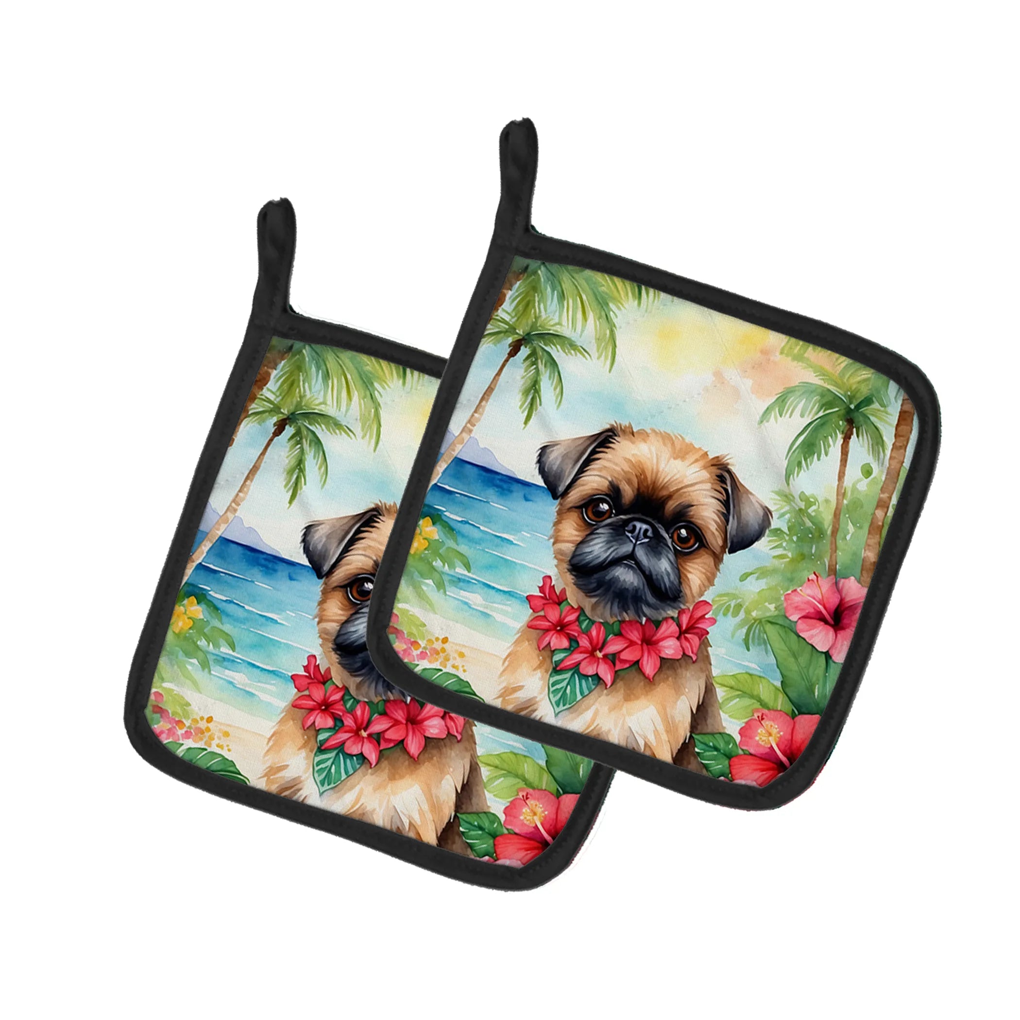 Luau Party Pair of Pot Holders - Size: 7.5HX7.5W | Pack Of: 1 | Collection name: Luau party
