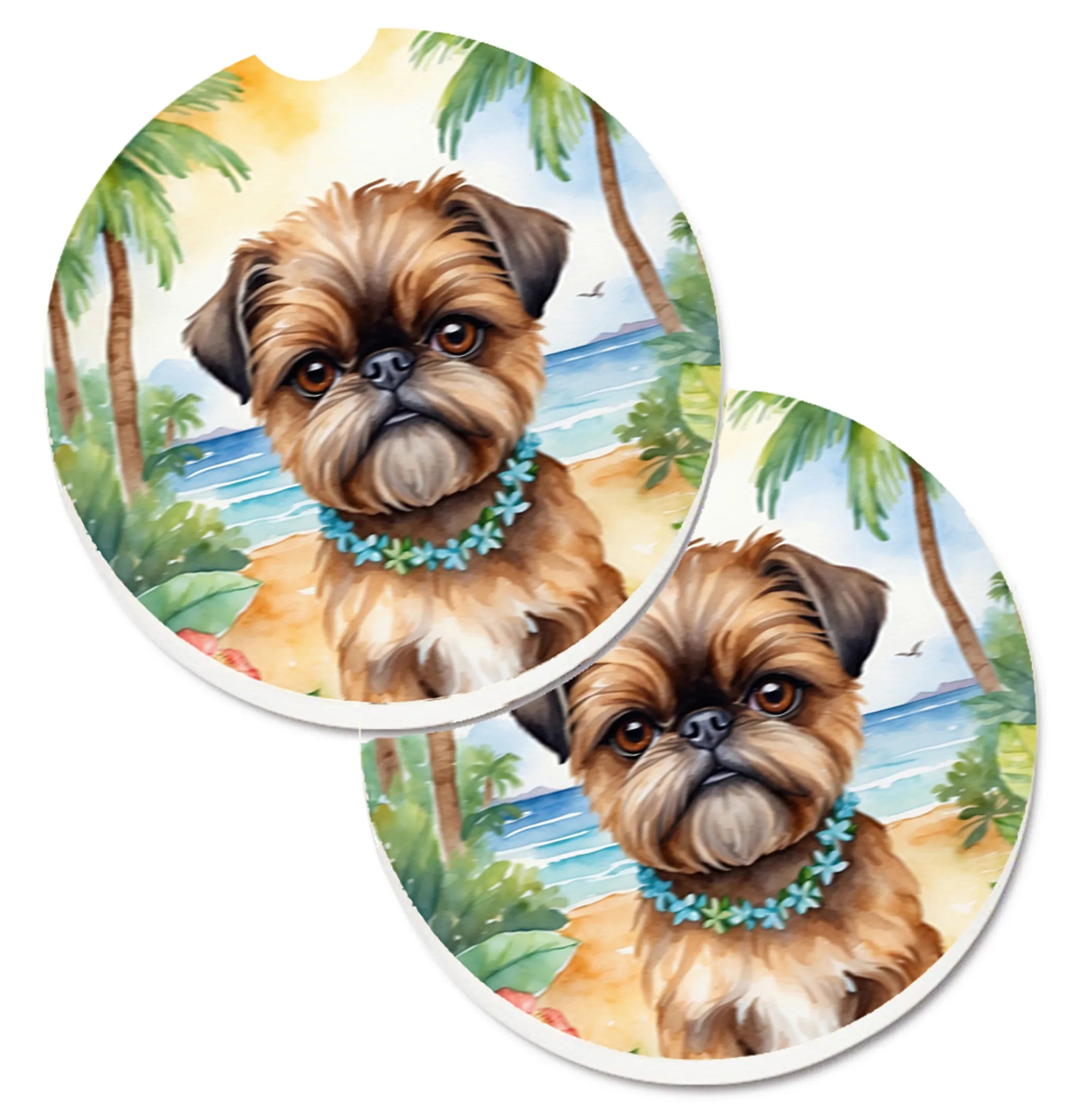 Luau Party Set of 2 Cup Holder Car Coasters - Size: 2.56 | Pack Of: 1 | Collection name: Luau party