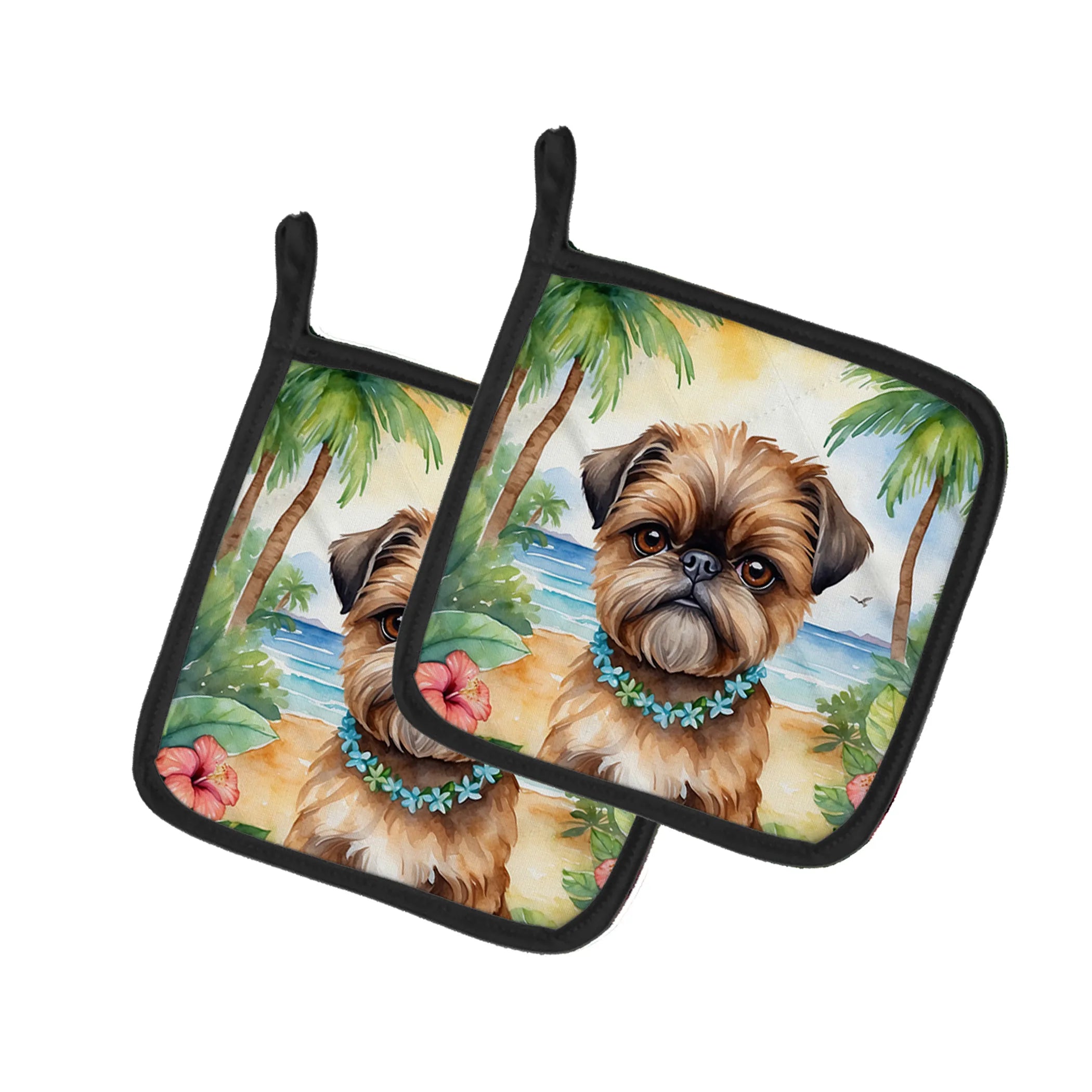 Luau Party Pair of Pot Holders - Size: 7.5HX7.5W | Pack Of: 1 | Collection name: Luau party