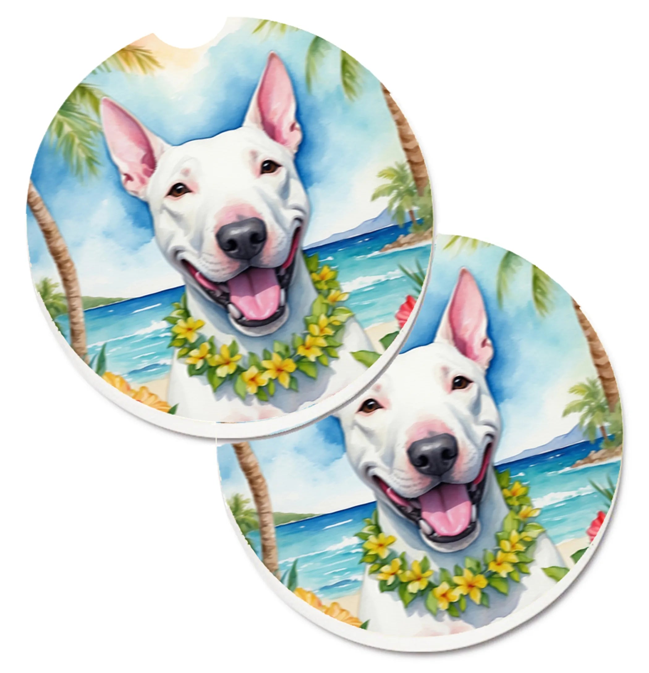 Luau Party Set of 2 Cup Holder Car Coasters - Size: 2.56 | Pack Of: 1 | Collection name: Luau party