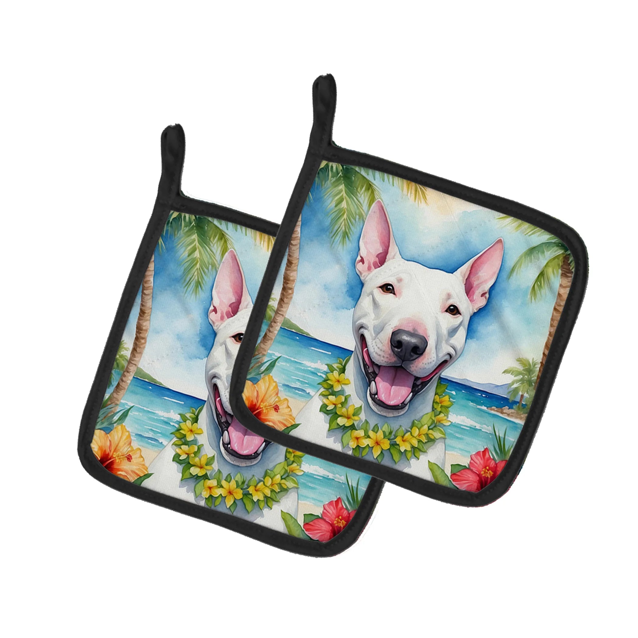 Luau Party Pair of Pot Holders - Size: 7.5HX7.5W | Pack Of: 1 | Collection name: Luau party