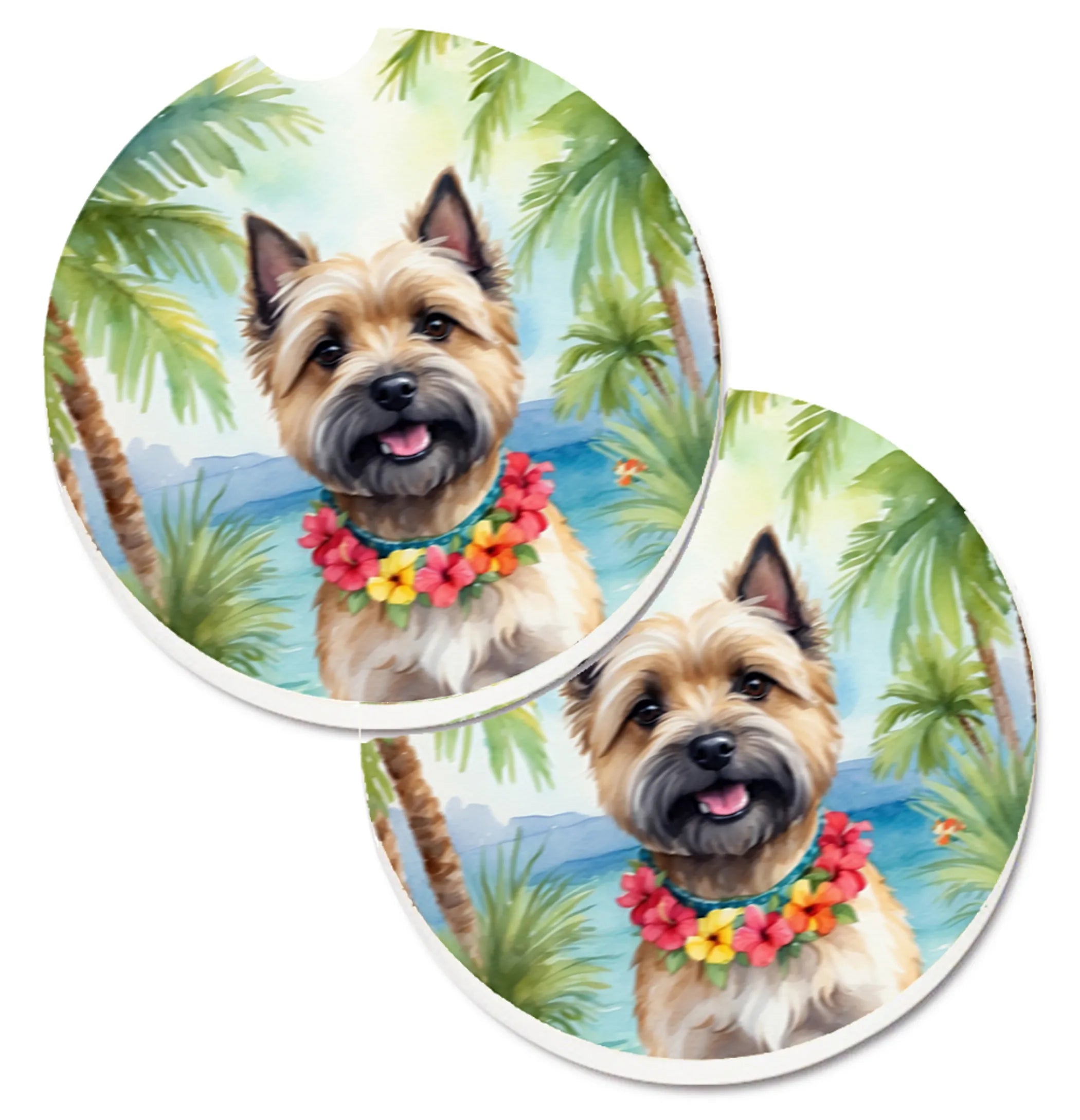Luau Party Set of 2 Cup Holder Car Coasters - Size: 2.56 | Pack Of: 1 | Collection name: Luau party