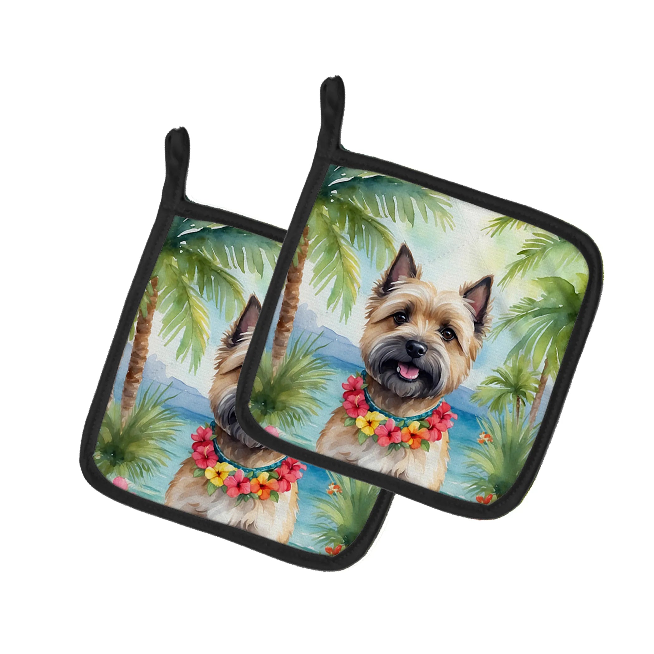 Luau Party Pair of Pot Holders - Size: 7.5HX7.5W | Pack Of: 1 | Collection name: Luau party