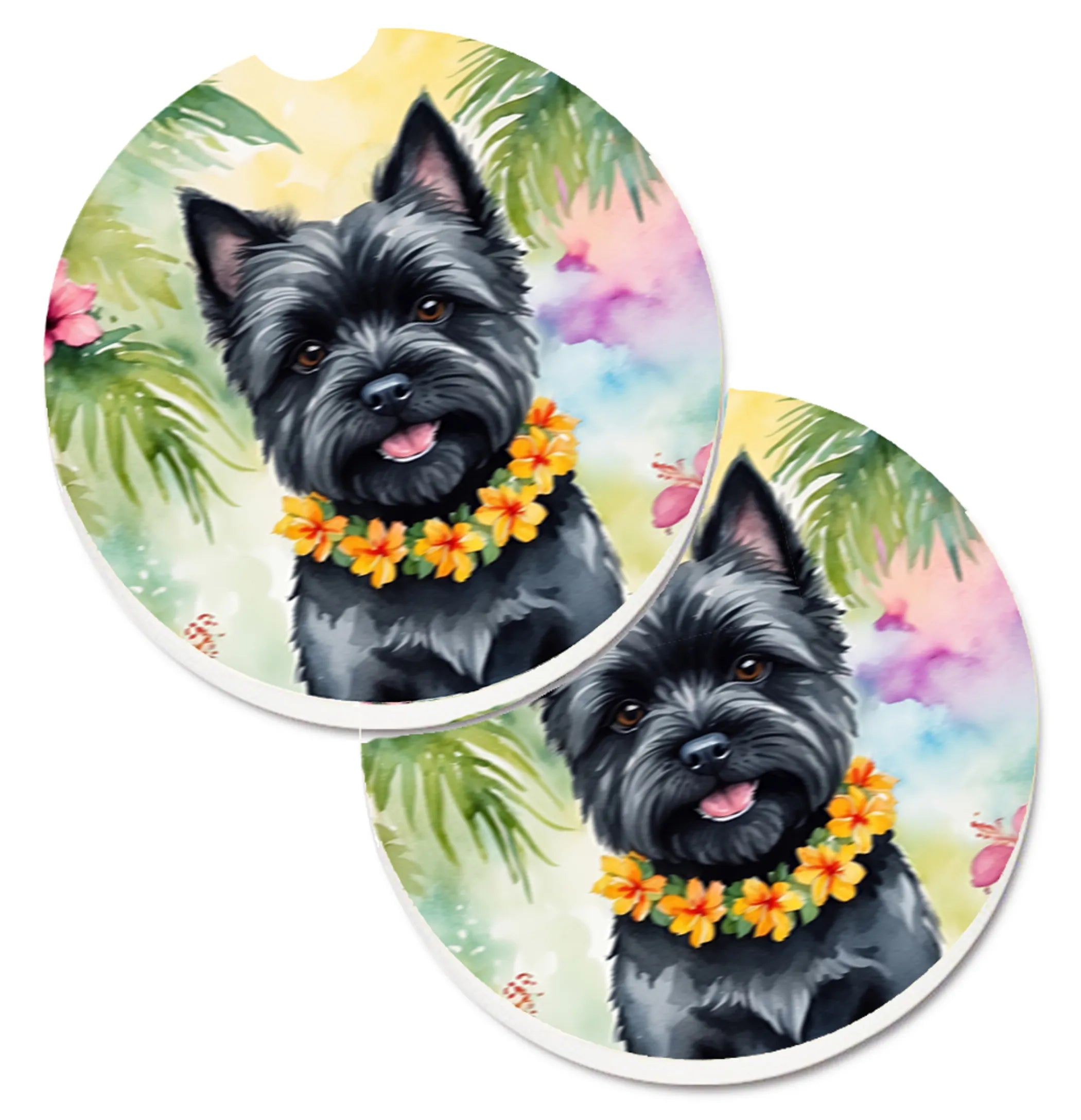 Luau Party Set of 2 Cup Holder Car Coasters - Size: 2.56 | Pack Of: 1 | Collection name: Luau party