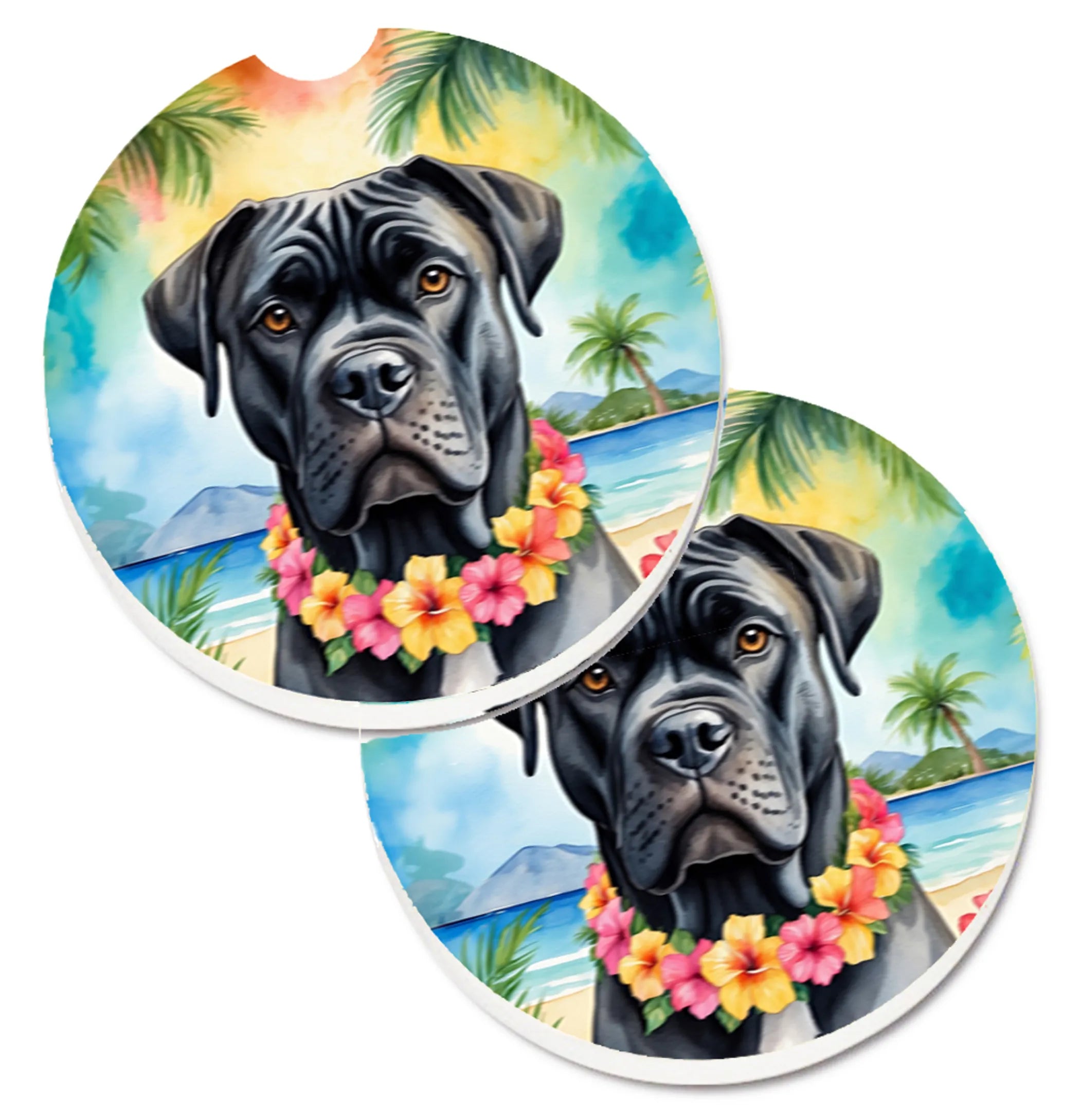 Luau Party Set of 2 Cup Holder Car Coasters - Size: 2.56 | Pack Of: 1 | Collection name: Luau party