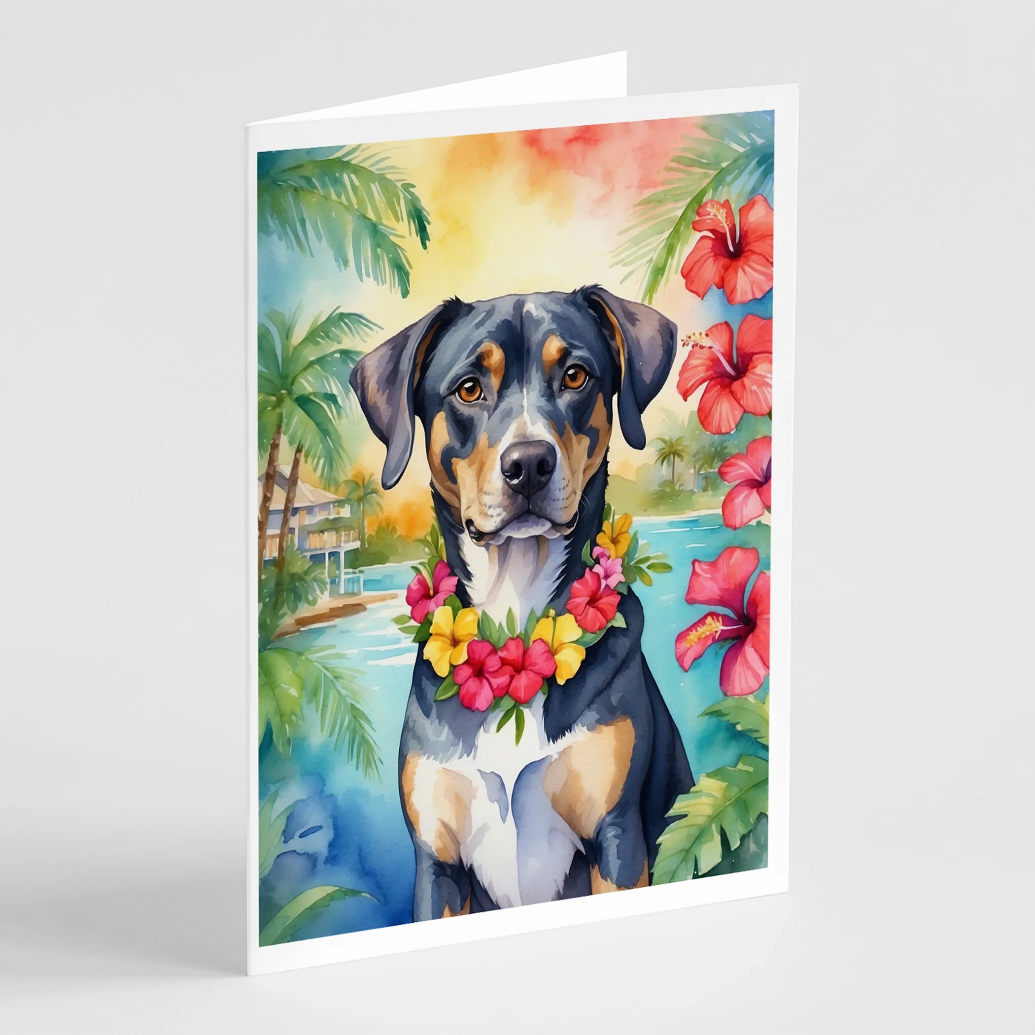 Luau Party Greeting Cards  - Size: 5X7 | Pack Of: 8 | Collection name: Luau party