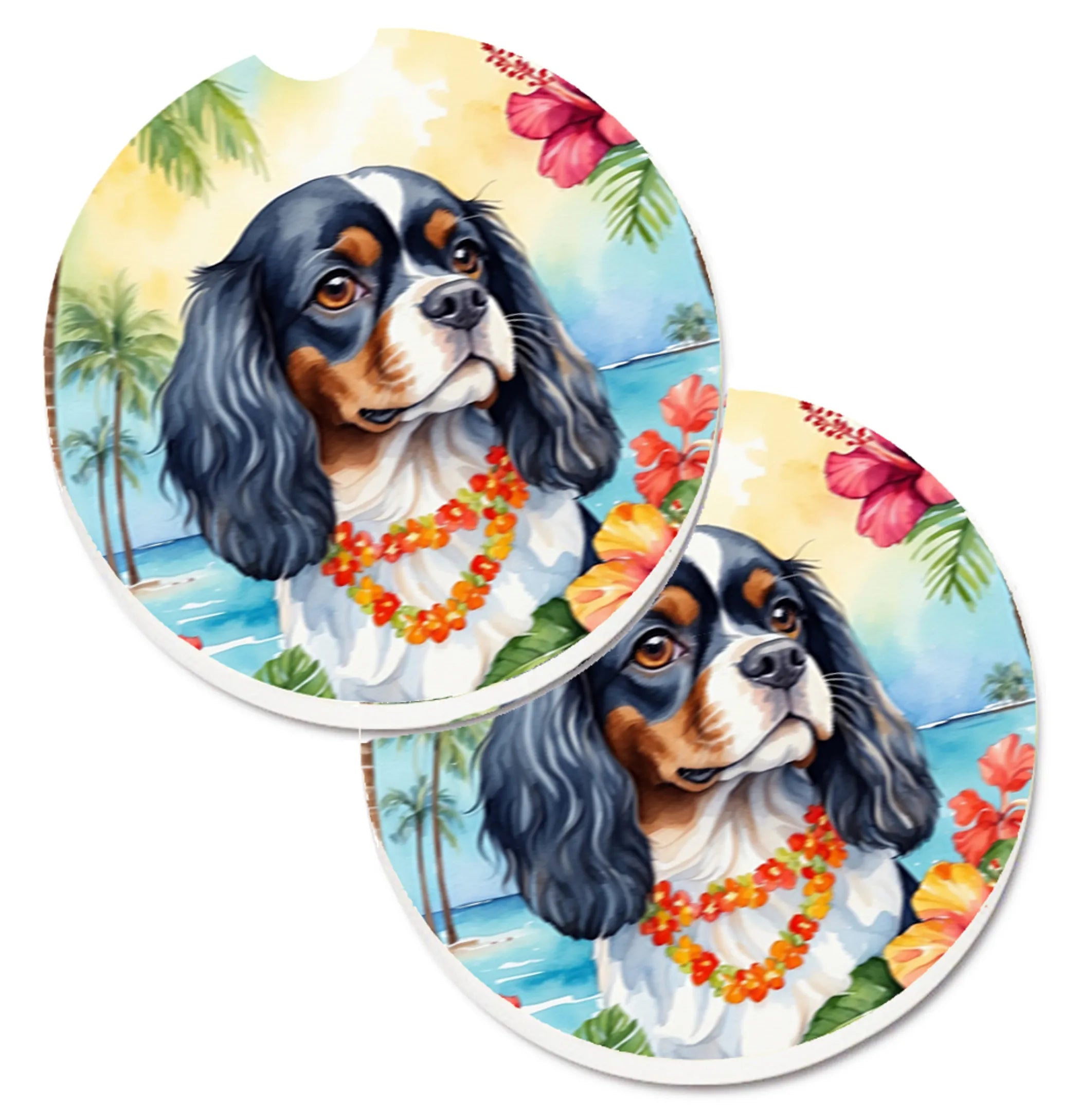 Luau Party Set of 2 Cup Holder Car Coasters - Size: 2.56 | Pack Of: 1 | Collection name: Luau party
