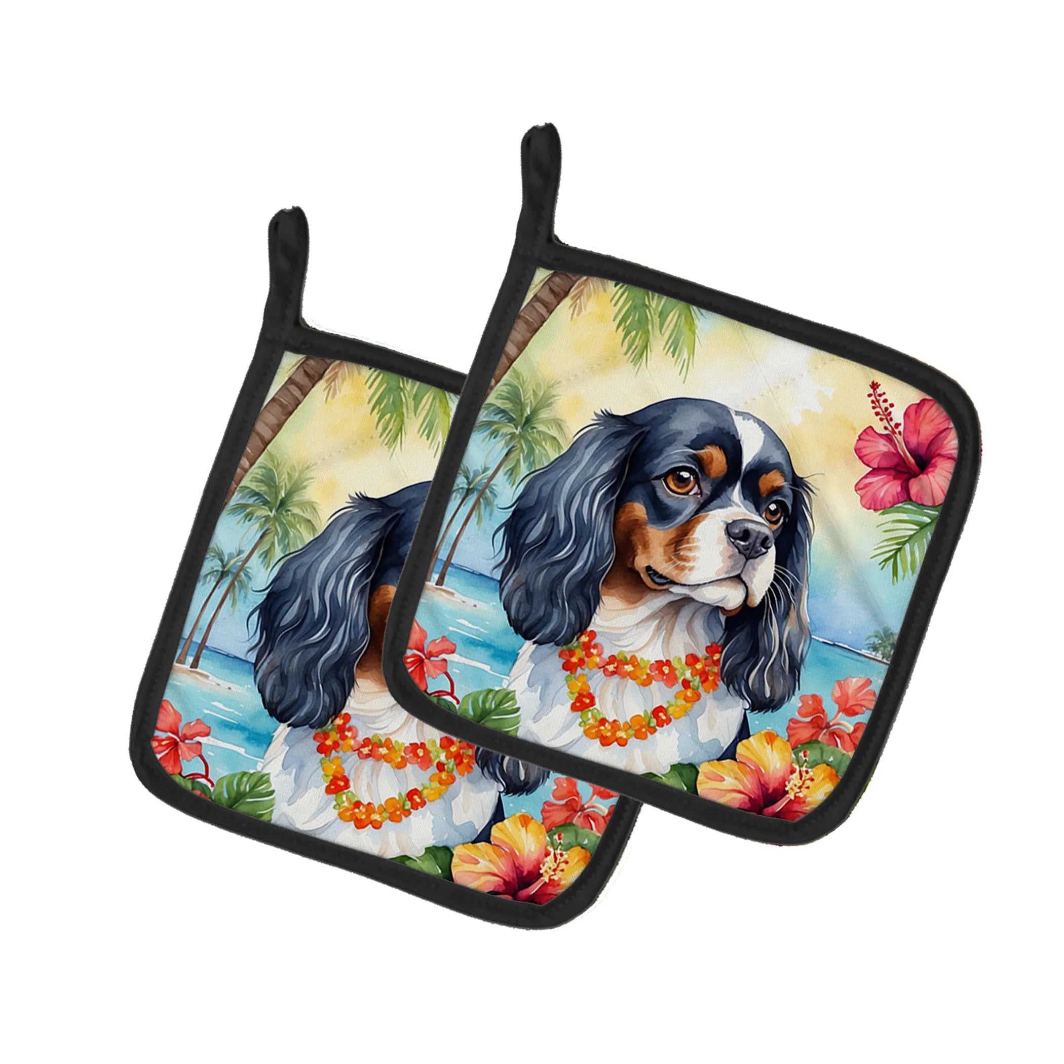 Luau Party Pair of Pot Holders - Size: 7.5HX7.5W | Pack Of: 1 | Collection name: Luau party