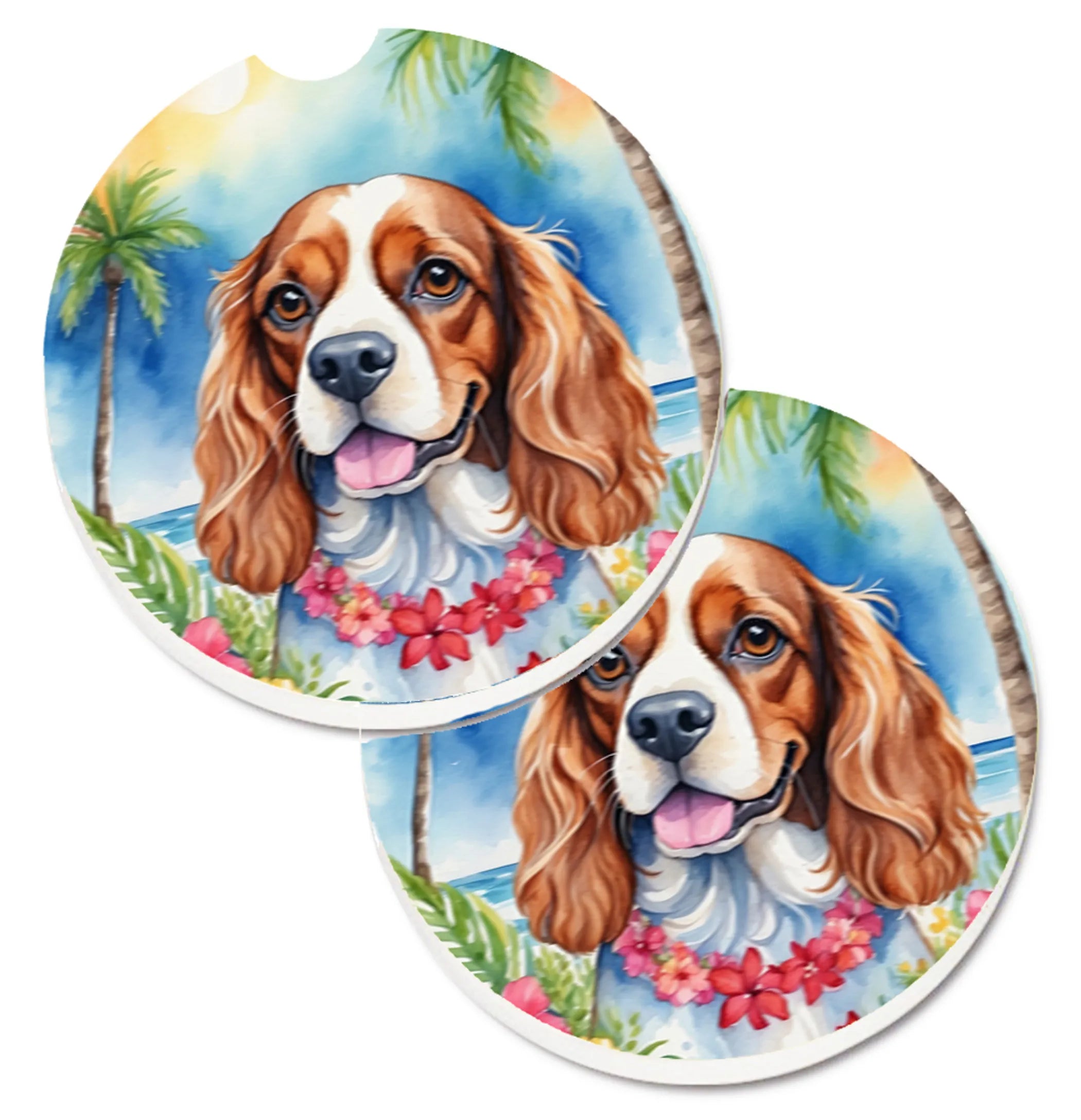 Luau Party Set of 2 Cup Holder Car Coasters - Size: 2.56 | Pack Of: 1 | Collection name: Luau party