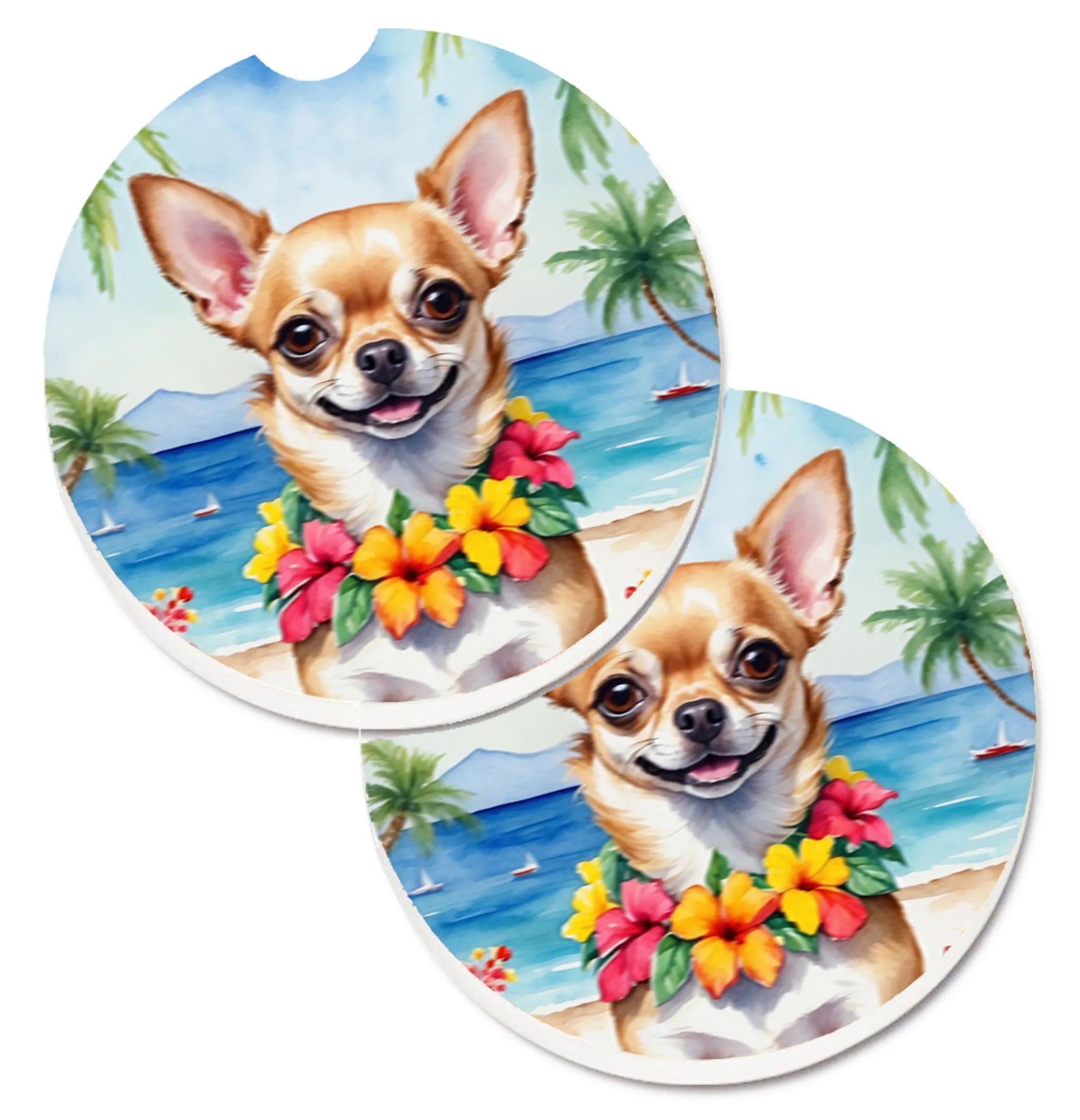 Luau Party Set of 2 Cup Holder Car Coasters - Size: 2.56 | Pack Of: 1 | Collection name: Luau party