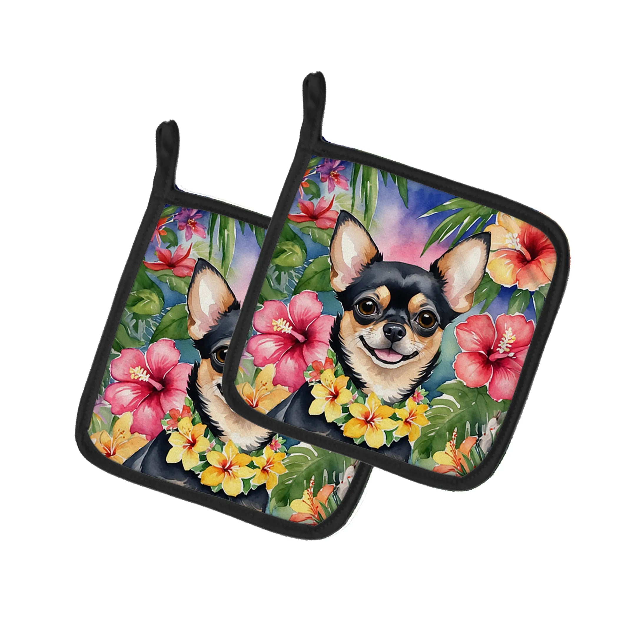 Luau Party Pair of Pot Holders - Size: 7.5HX7.5W | Pack Of: 1 | Collection name: Luau party