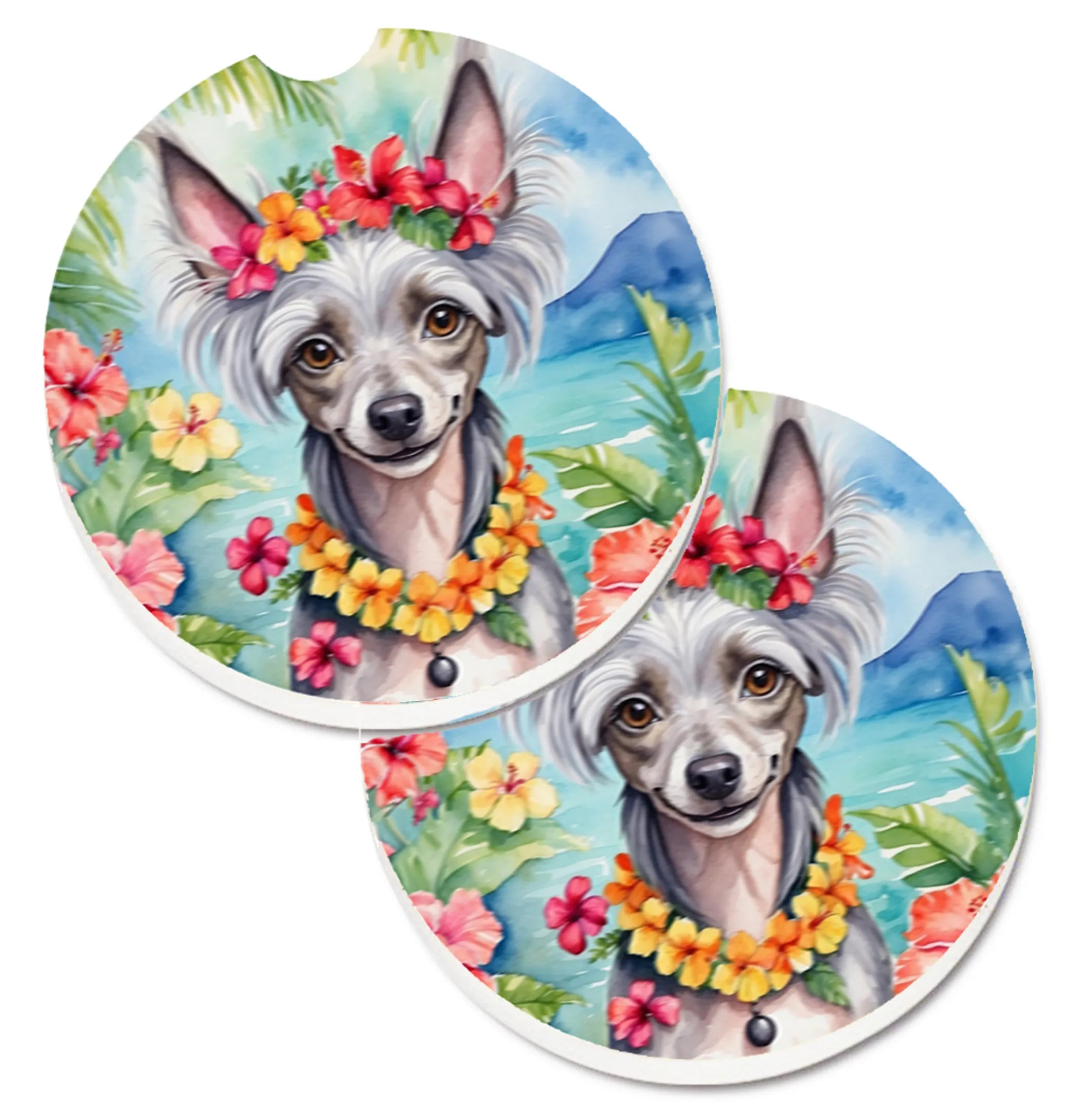 Luau Party Set of 2 Cup Holder Car Coasters - Size: 2.56 | Pack Of: 1 | Collection name: Luau party