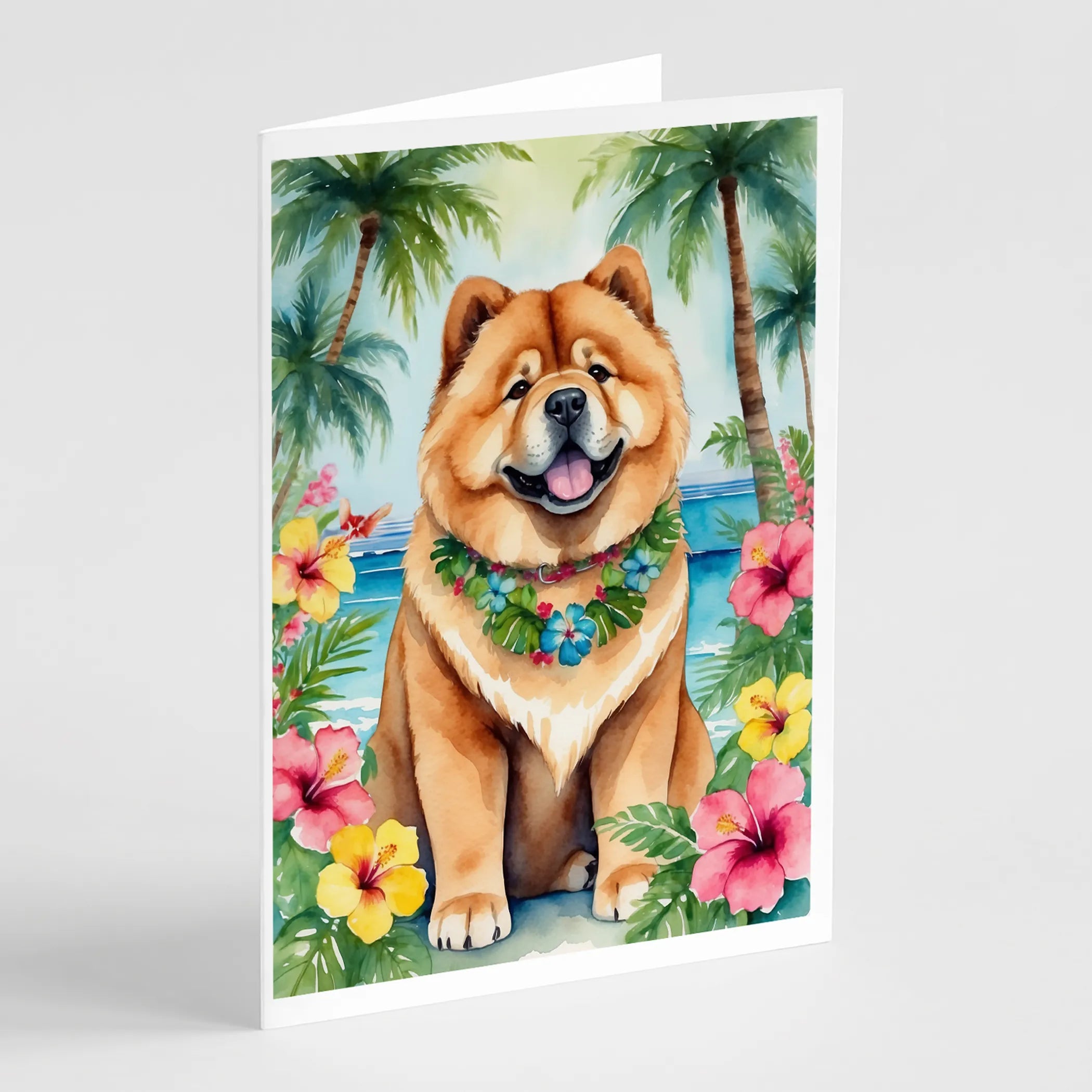 Luau Party Greeting Cards  - Size: 5X7 | Pack Of: 8 | Collection name: Luau party