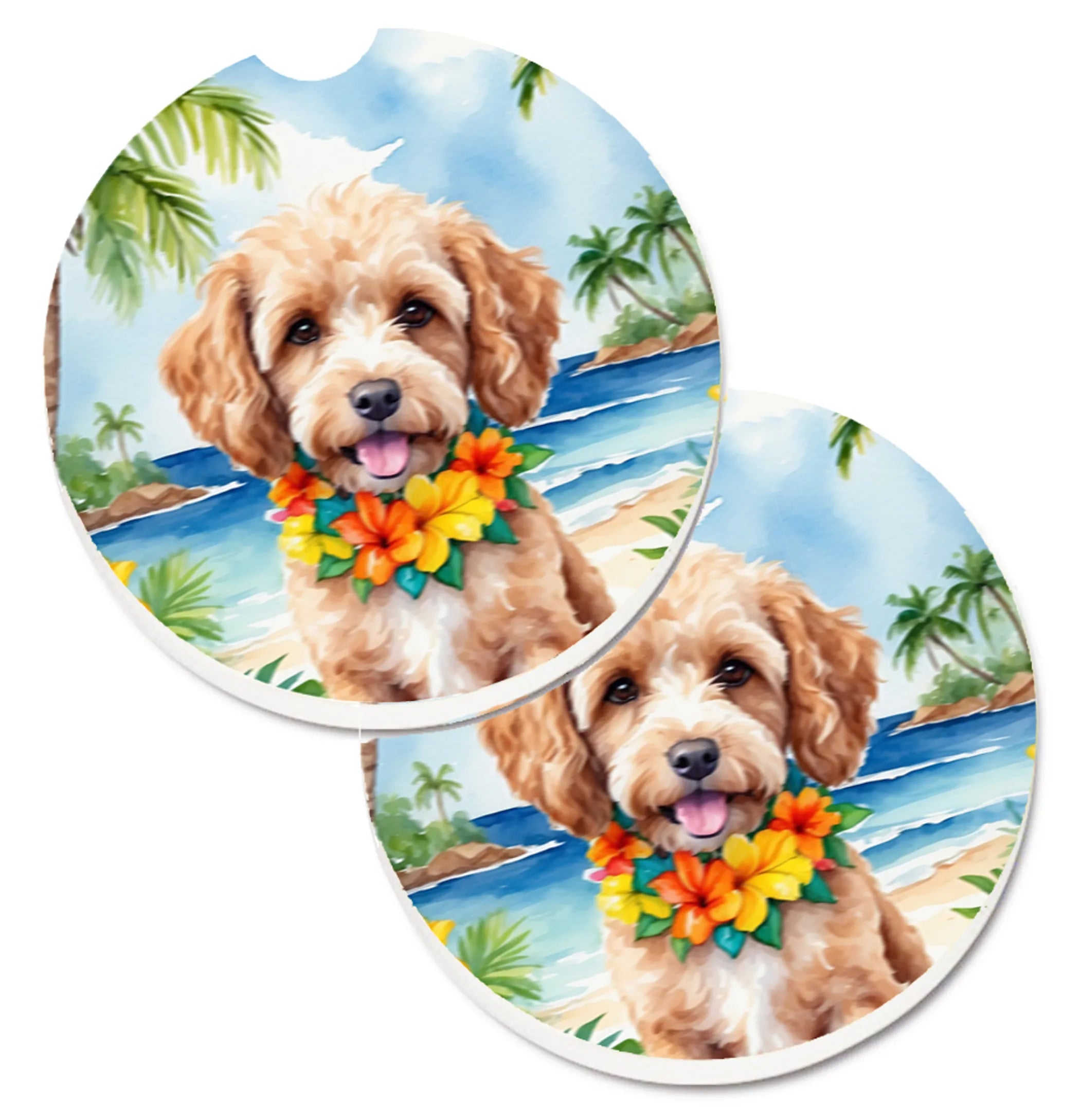 Luau Party Set of 2 Cup Holder Car Coasters - Size: 2.56 | Pack Of: 1 | Collection name: Luau party