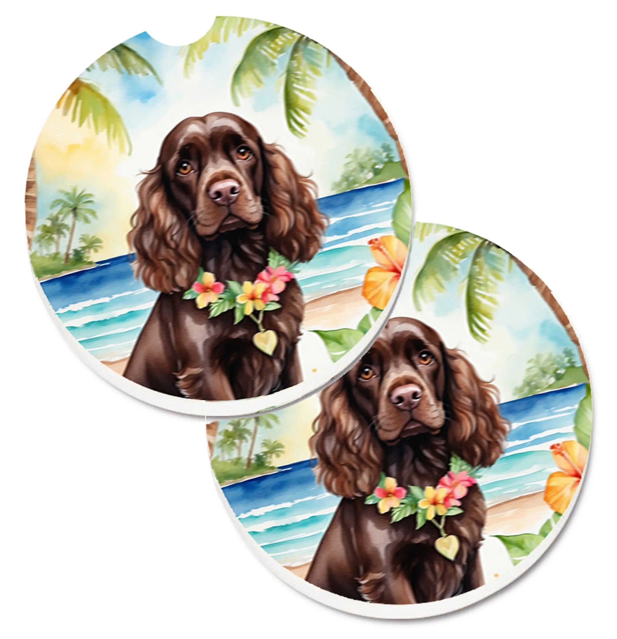 Luau Party Set of 2 Cup Holder Car Coasters - Size: 2.56 | Pack Of: 1 | Collection name: Luau party