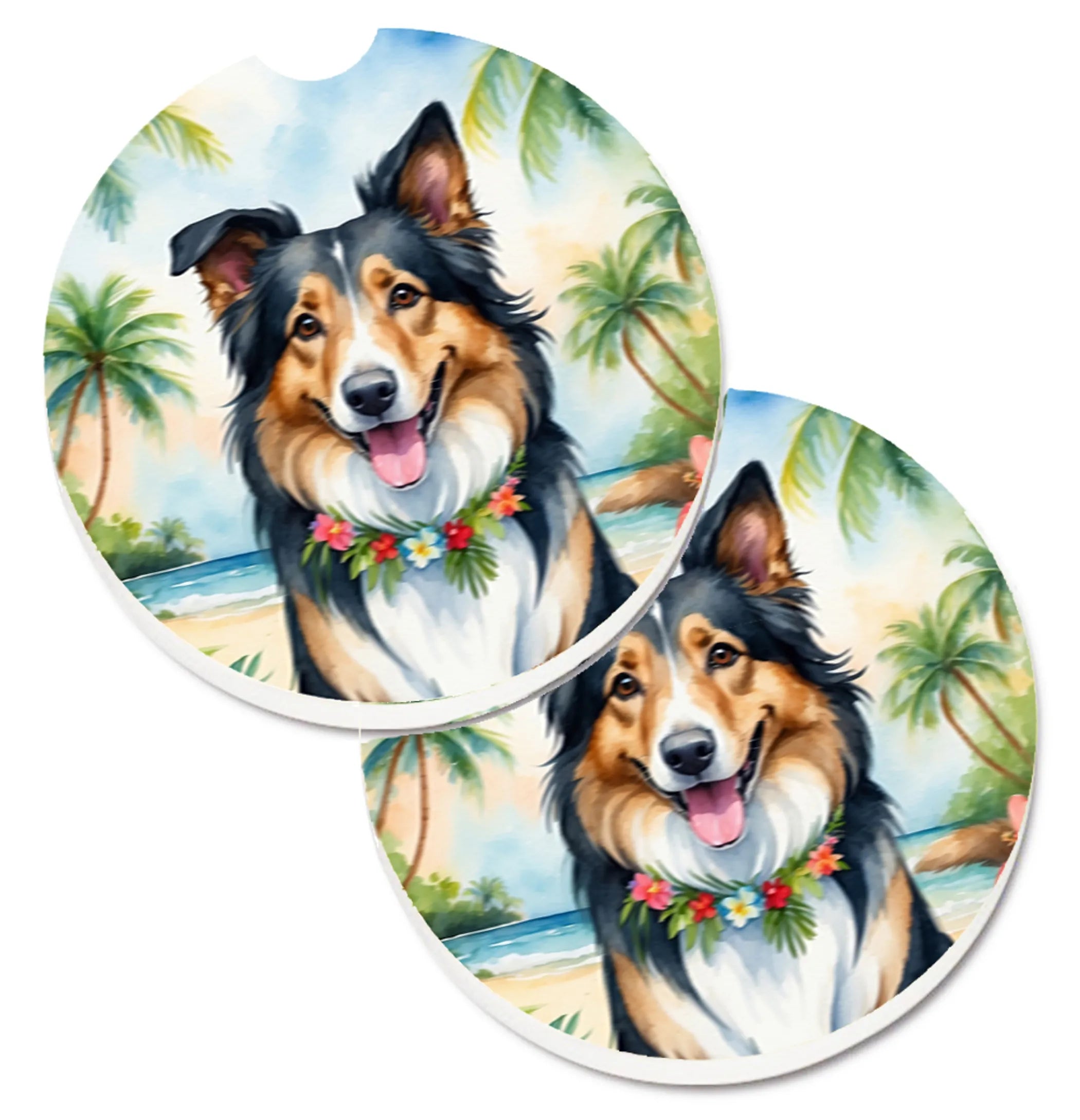 Luau Party Set of 2 Cup Holder Car Coasters - Size: 2.56 | Pack Of: 1 | Collection name: Luau party