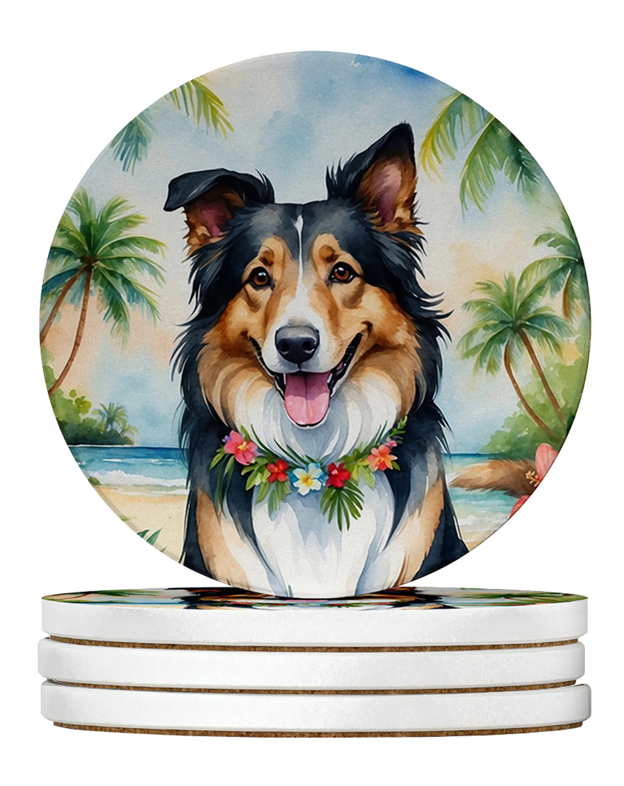 Luau Party Large Sandstone Coasters (Pack of 4)