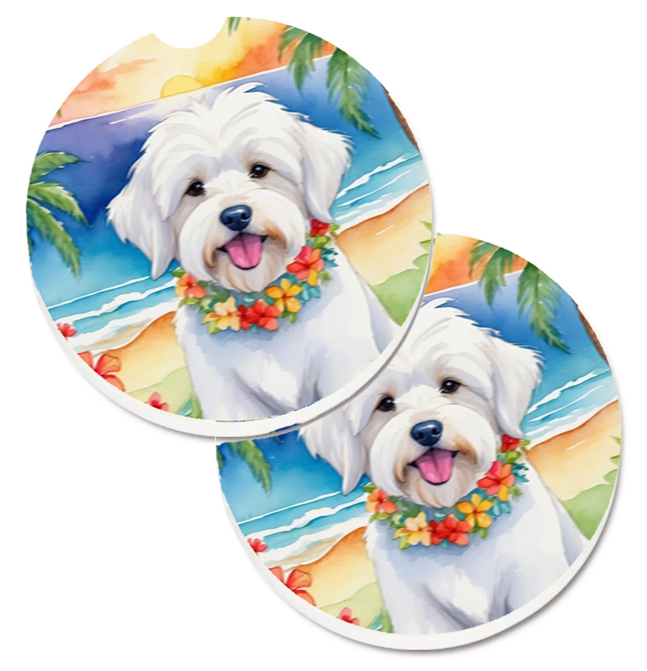 Luau Party Set of 2 Cup Holder Car Coasters - Size: 2.56 | Pack Of: 1 | Collection name: Luau party