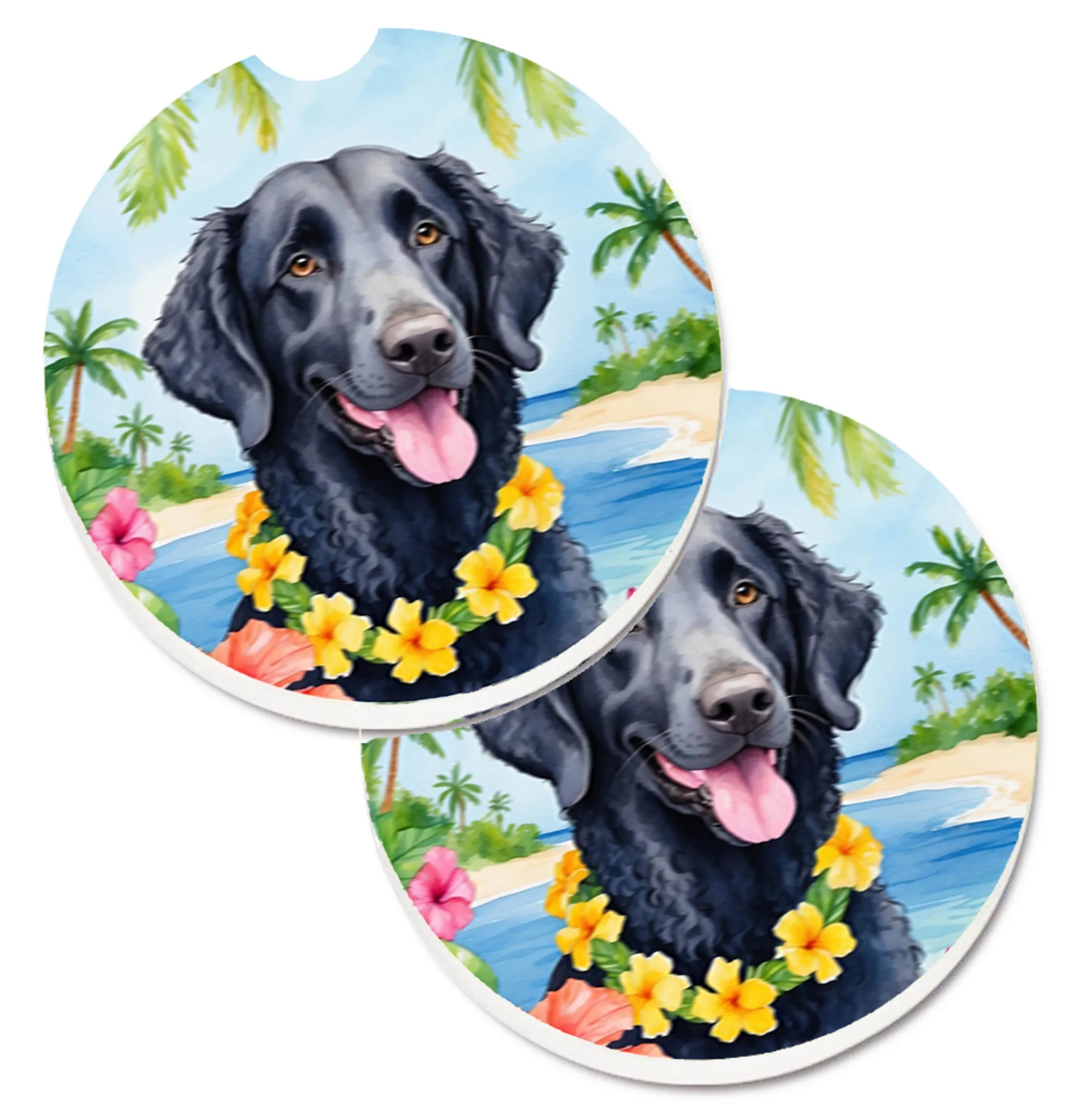 Luau Party Set of 2 Cup Holder Car Coasters - Size: 2.56 | Pack Of: 1 | Collection name: Luau party