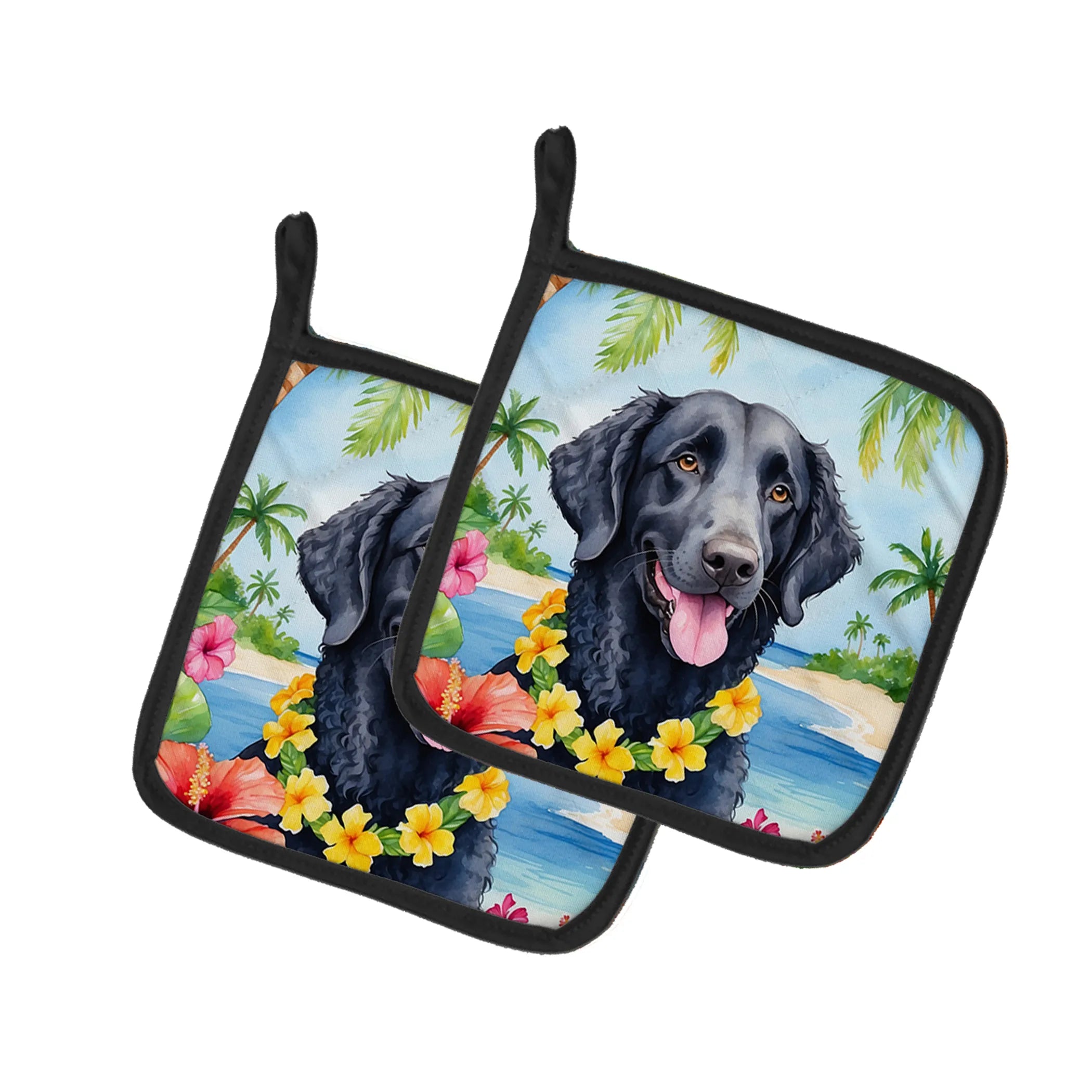Luau Party Pair of Pot Holders - Size: 7.5HX7.5W | Pack Of: 1 | Collection name: Luau party