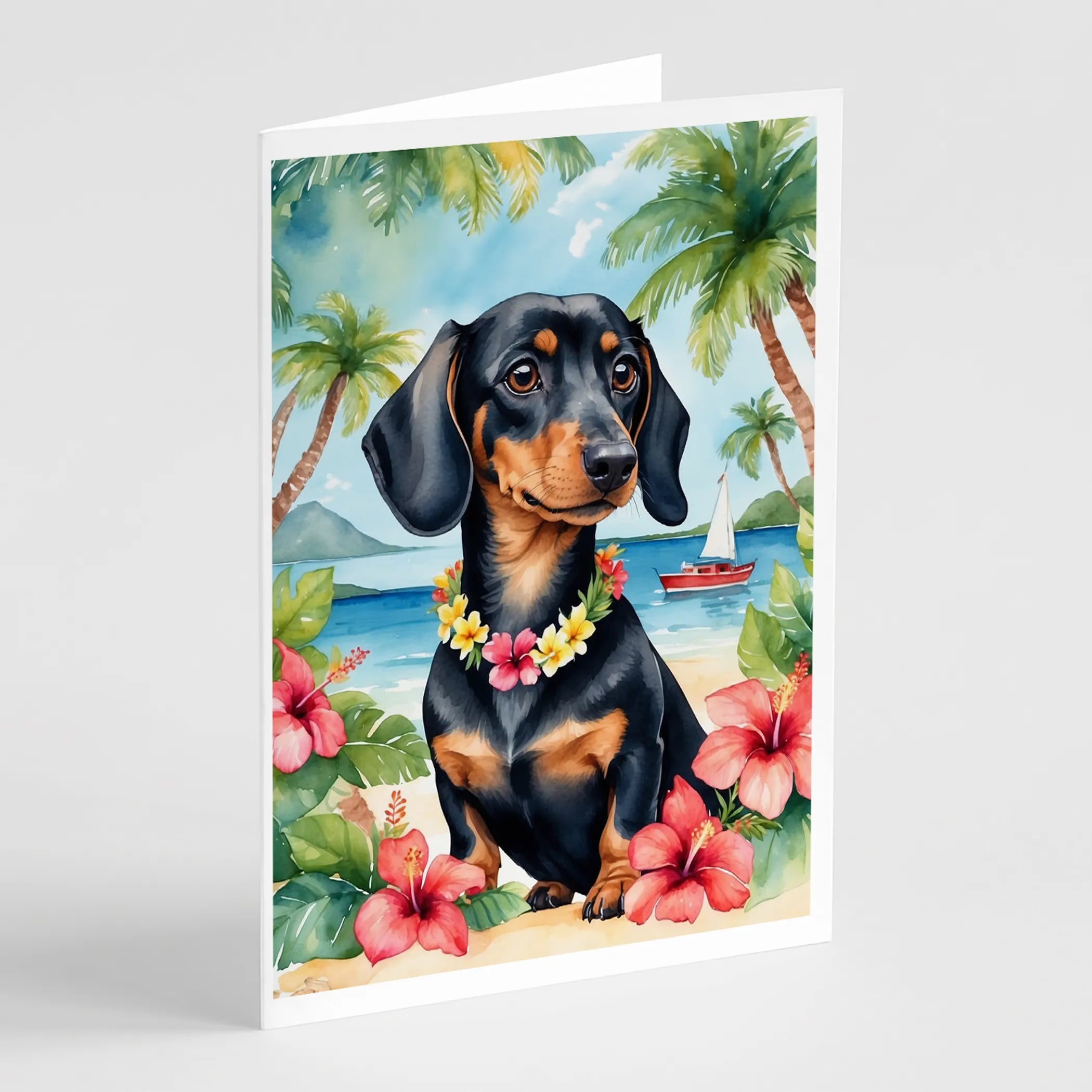 Luau Party Greeting Cards  - Size: 5X7 | Pack Of: 8 | Collection name: Luau party