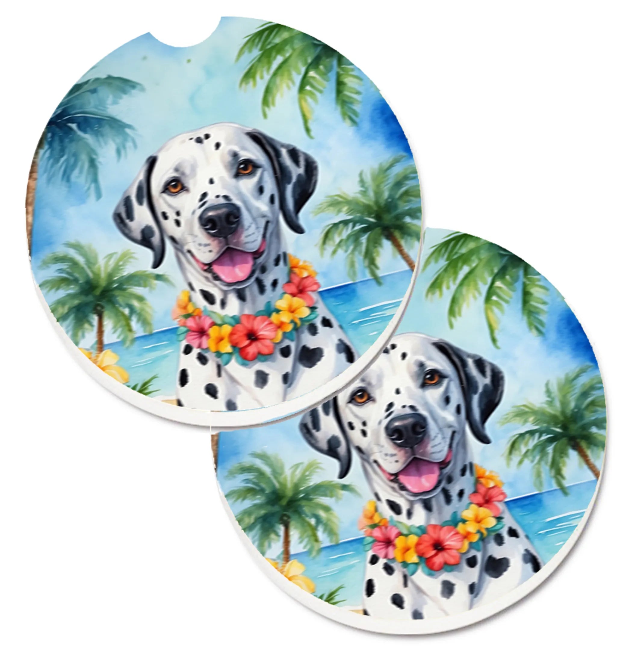 Luau Party Set of 2 Cup Holder Car Coasters - Size: 2.56 | Pack Of: 1 | Collection name: Luau party