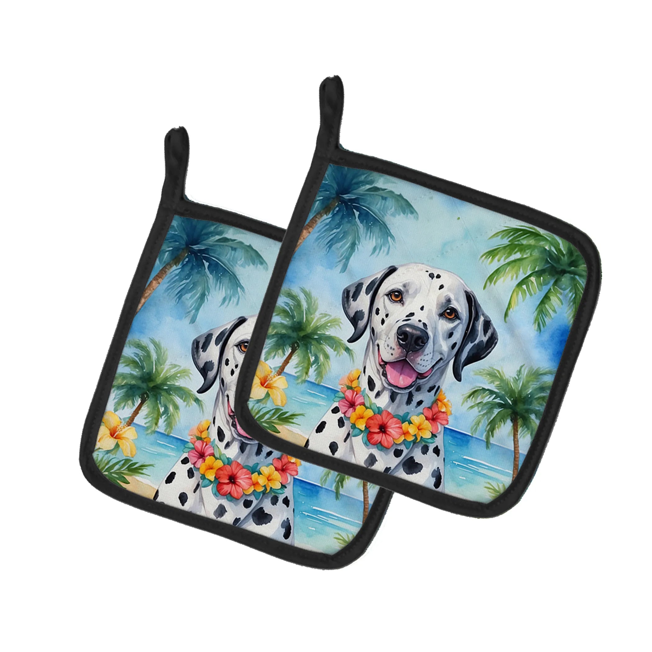 Luau Party Pair of Pot Holders - Size: 7.5HX7.5W | Pack Of: 1 | Collection name: Luau party