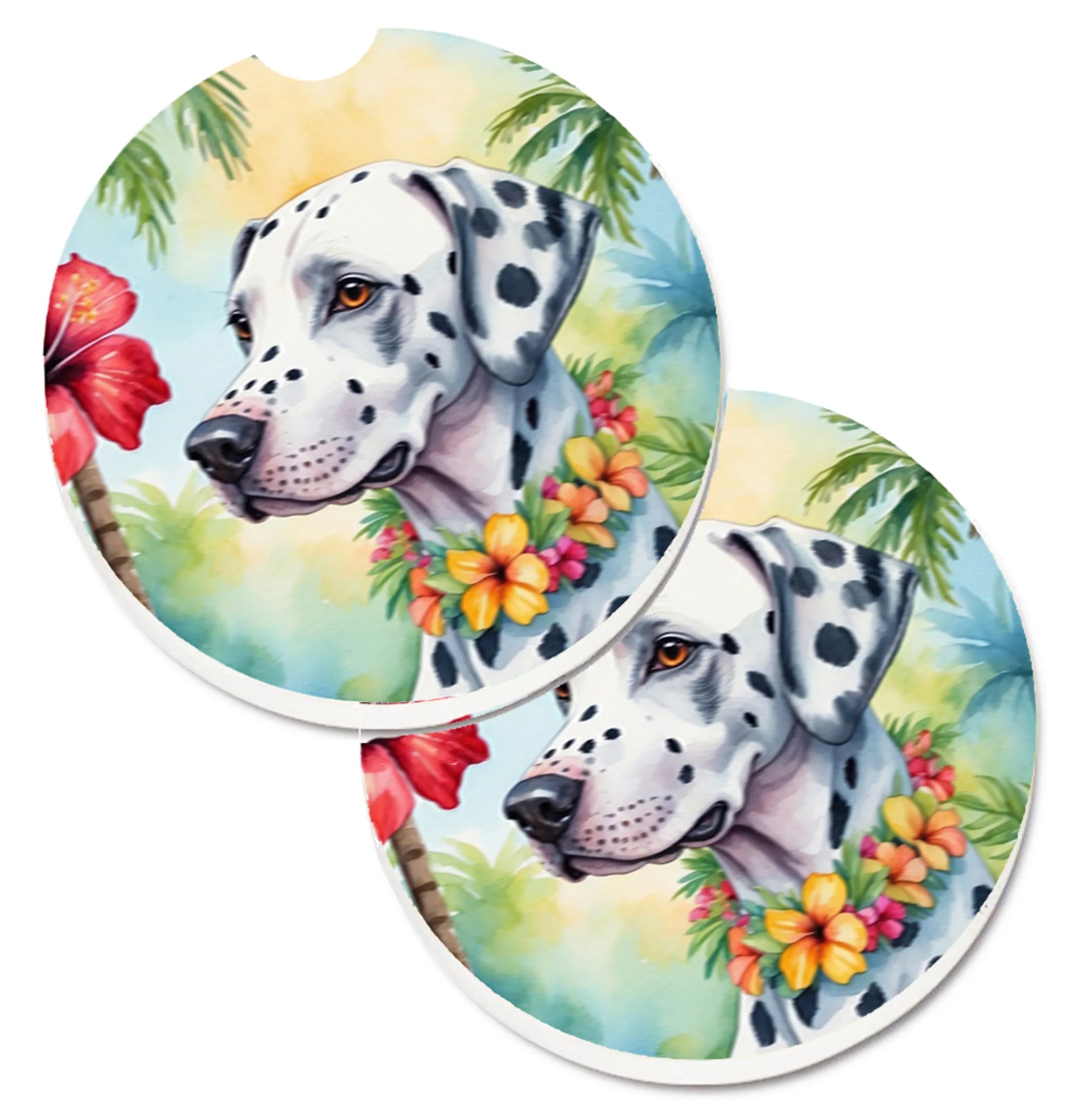 Luau Party Set of 2 Cup Holder Car Coasters - Size: 2.56 | Pack Of: 1 | Collection name: Luau party