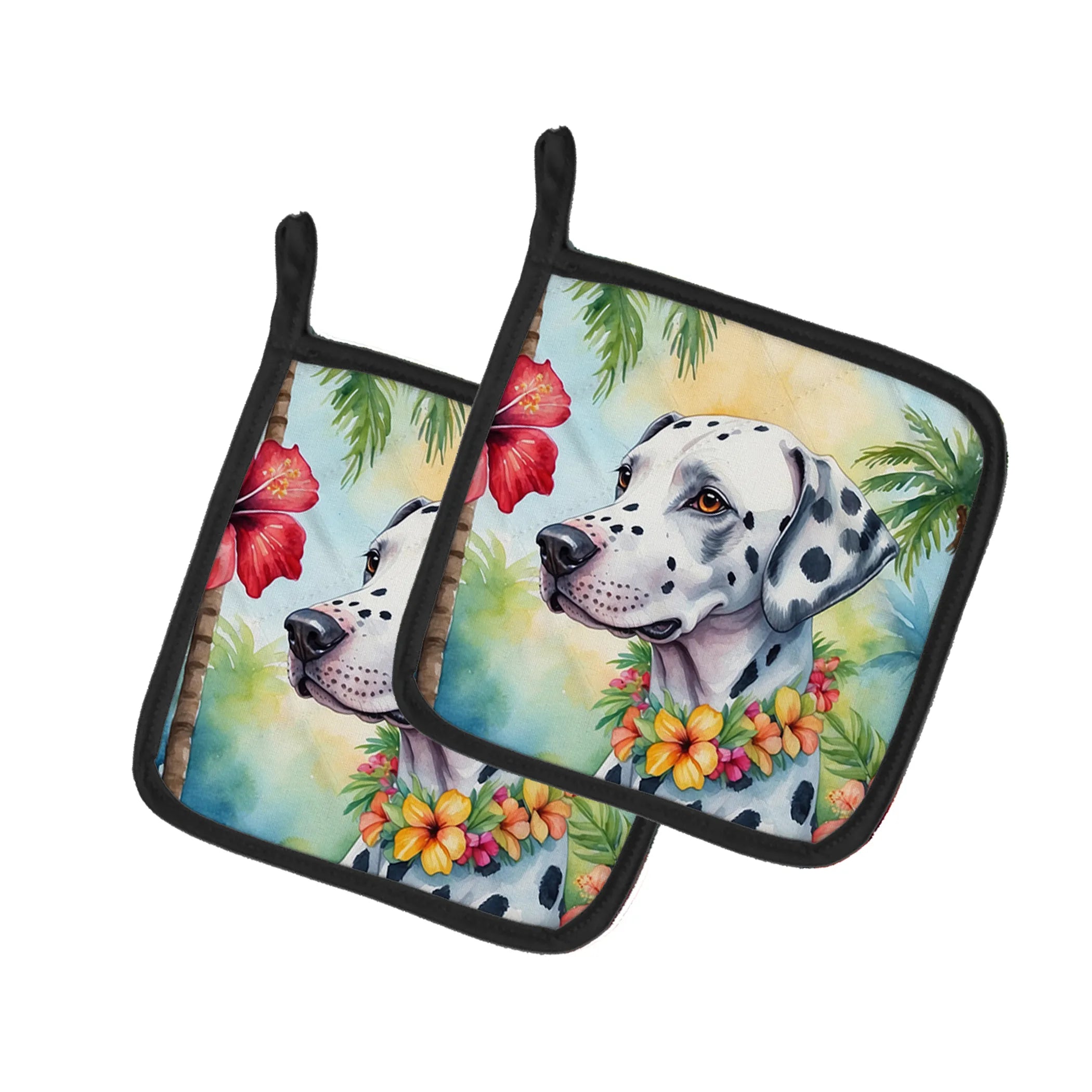 Luau Party Pair of Pot Holders - Size: 7.5HX7.5W | Pack Of: 1 | Collection name: Luau party