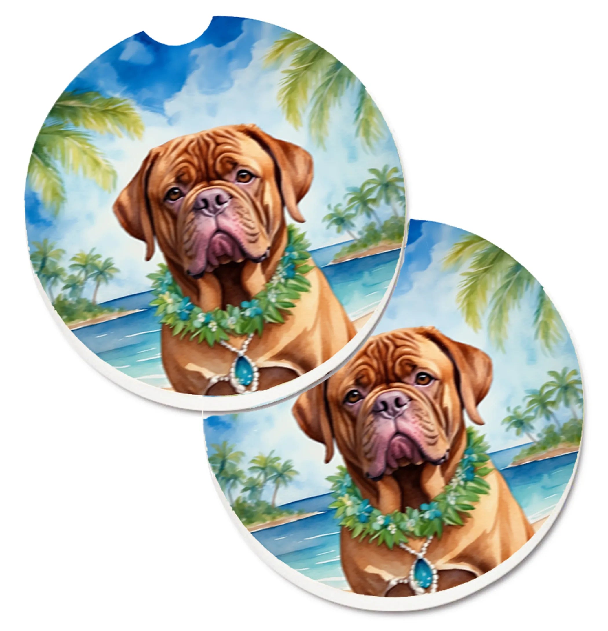 Luau Party Set of 2 Cup Holder Car Coasters - Size: 2.56 | Pack Of: 1 | Collection name: Luau party
