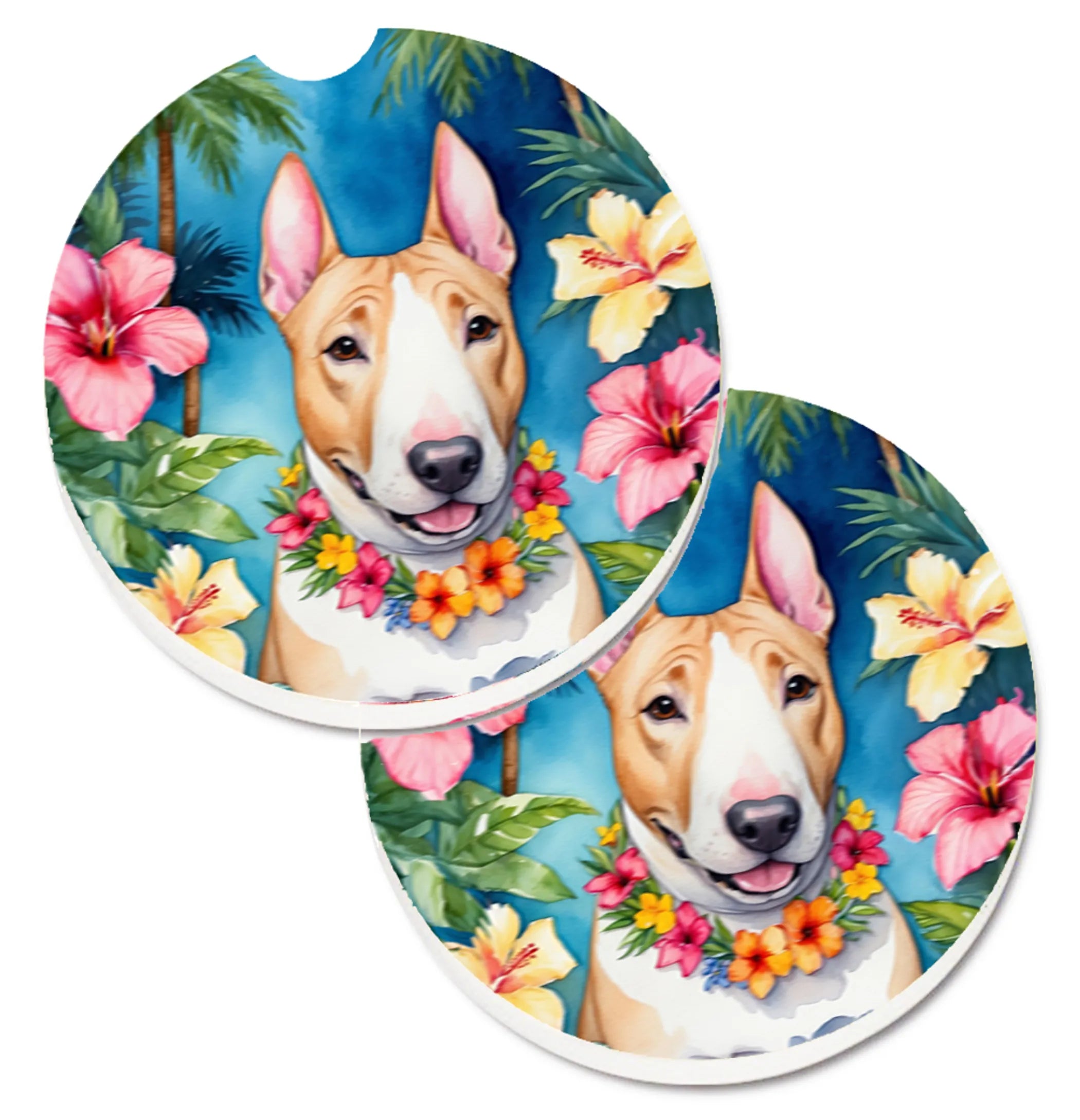 Luau Party Set of 2 Cup Holder Car Coasters - Size: 2.56 | Pack Of: 1 | Collection name: Luau party
