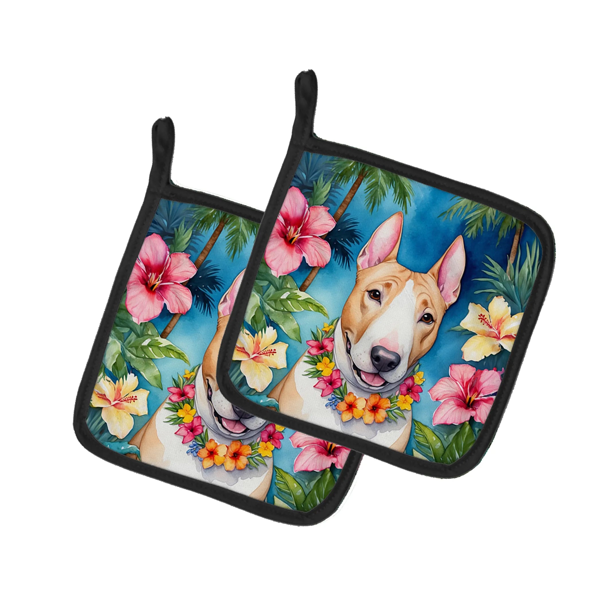 Luau Party Pair of Pot Holders - Size: 7.5HX7.5W | Pack Of: 1 | Collection name: Luau party