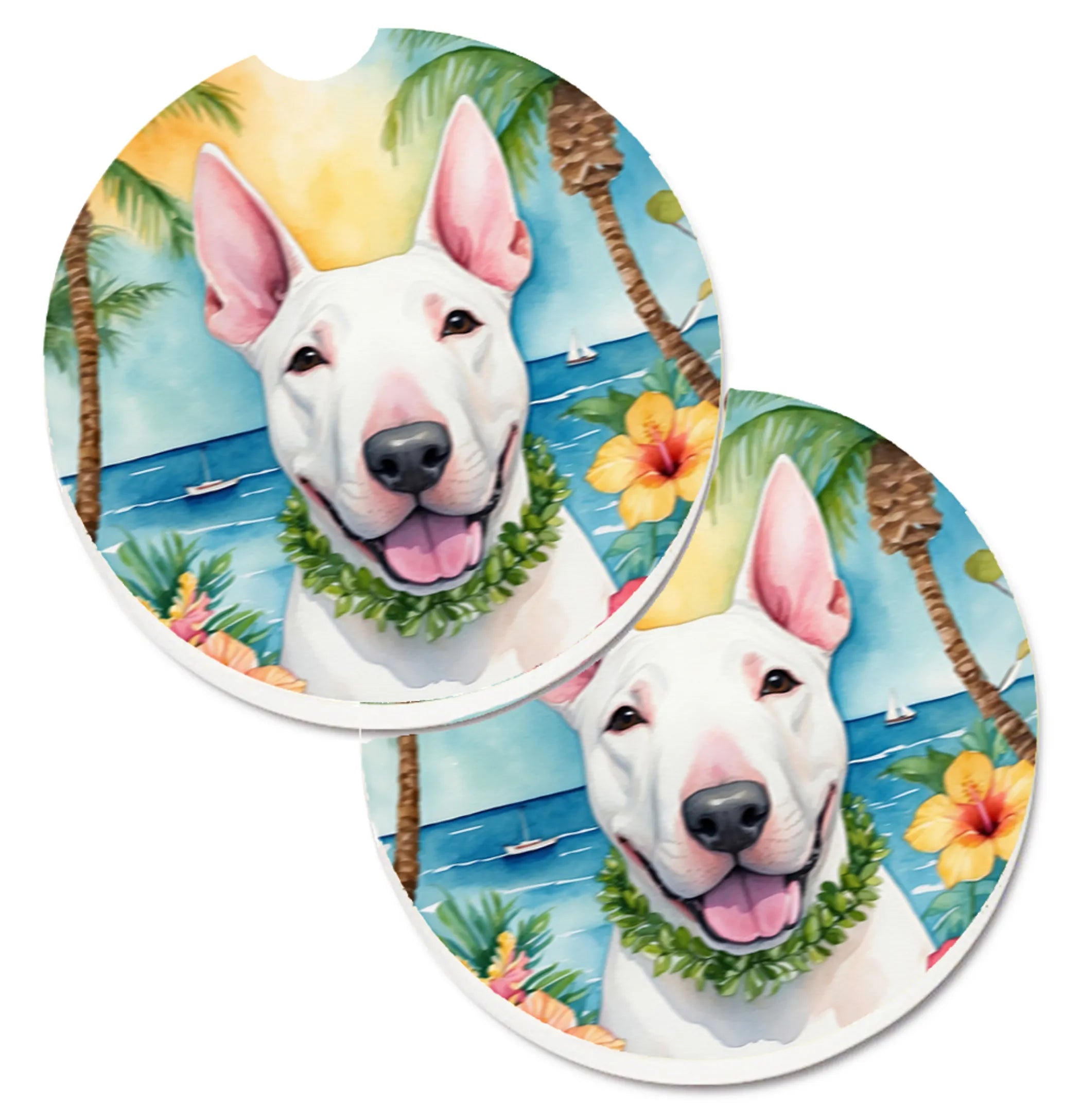 Luau Party Set of 2 Cup Holder Car Coasters - Size: 2.56 | Pack Of: 1 | Collection name: Luau party