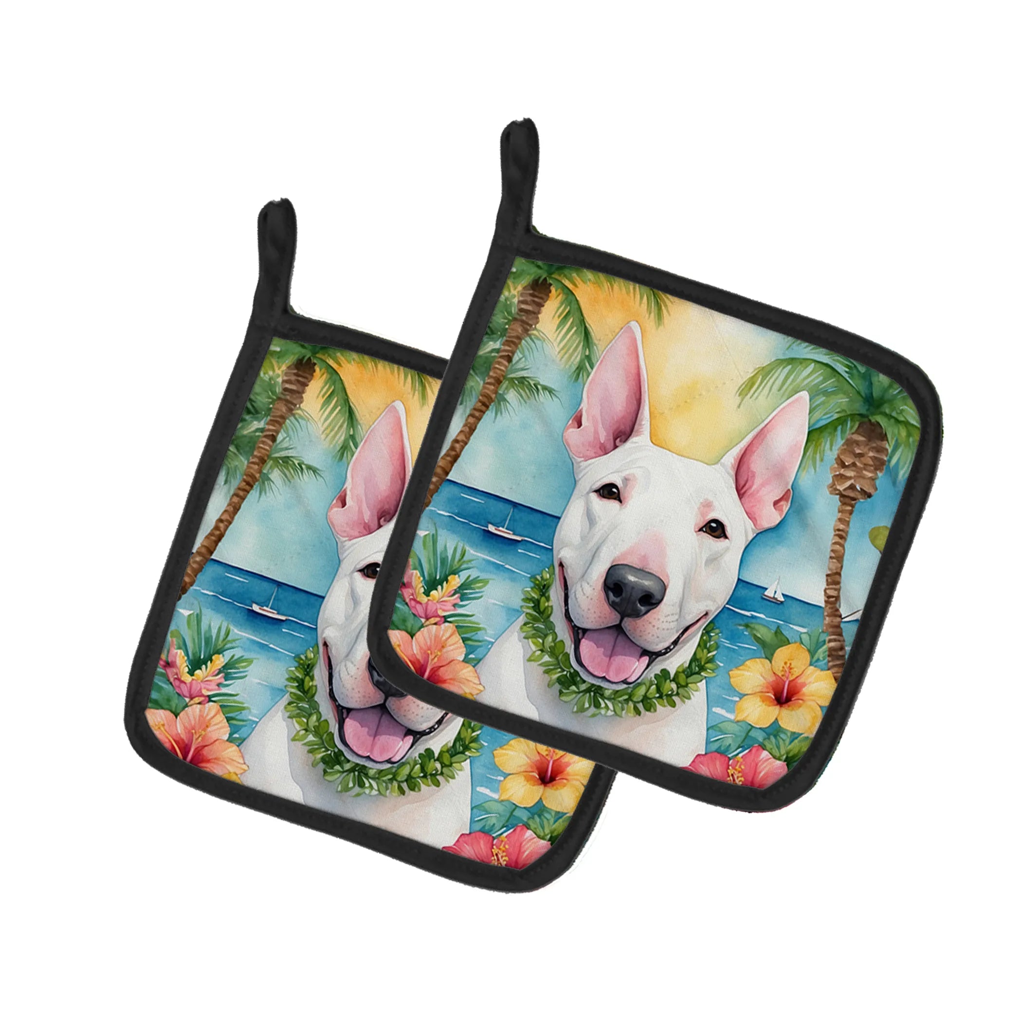 Luau Party Pair of Pot Holders - Size: 7.5HX7.5W | Pack Of: 1 | Collection name: Luau party