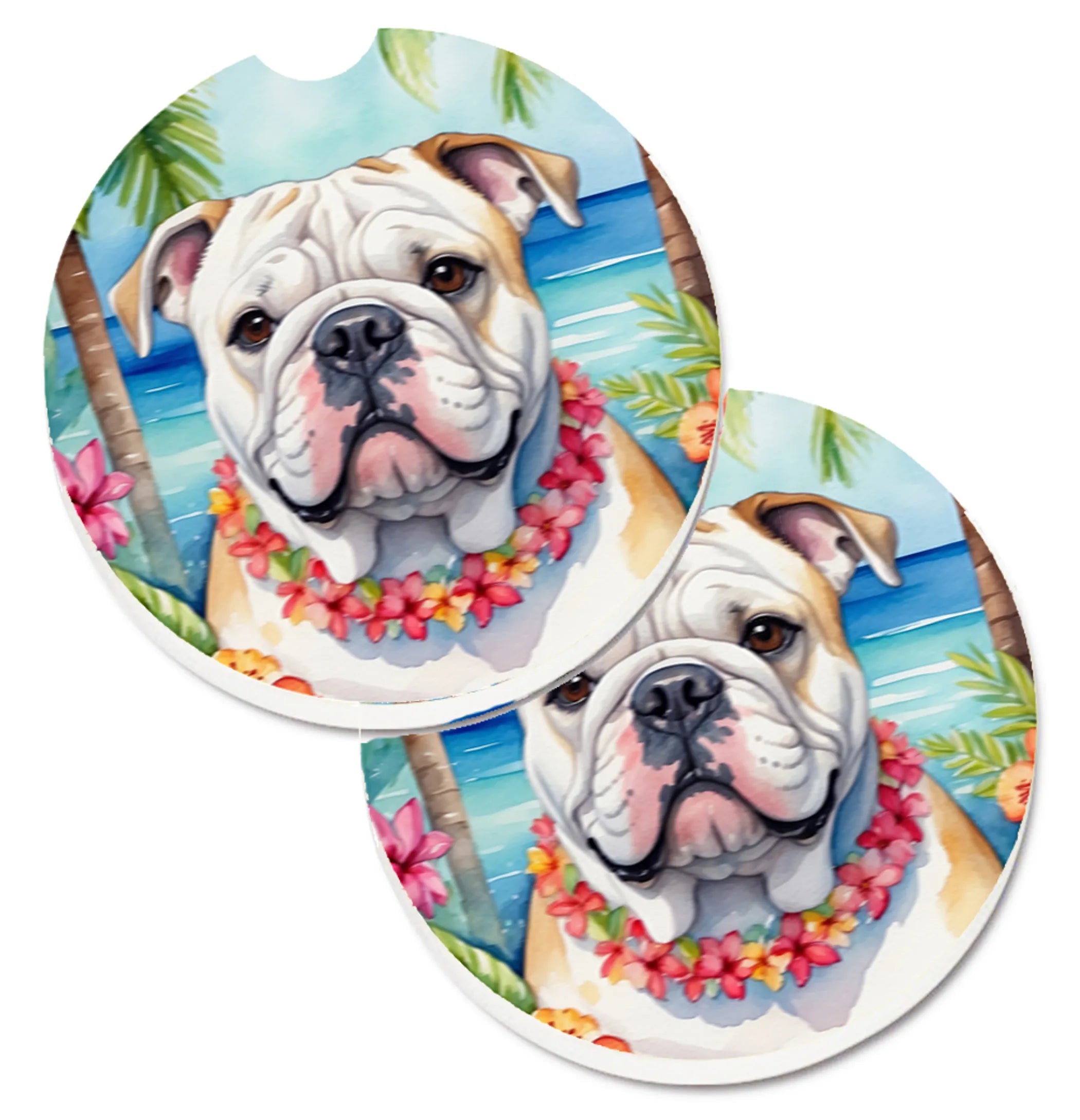 Luau Party Set of 2 Cup Holder Car Coasters - Size: 2.56 | Pack Of: 1 | Collection name: Luau party