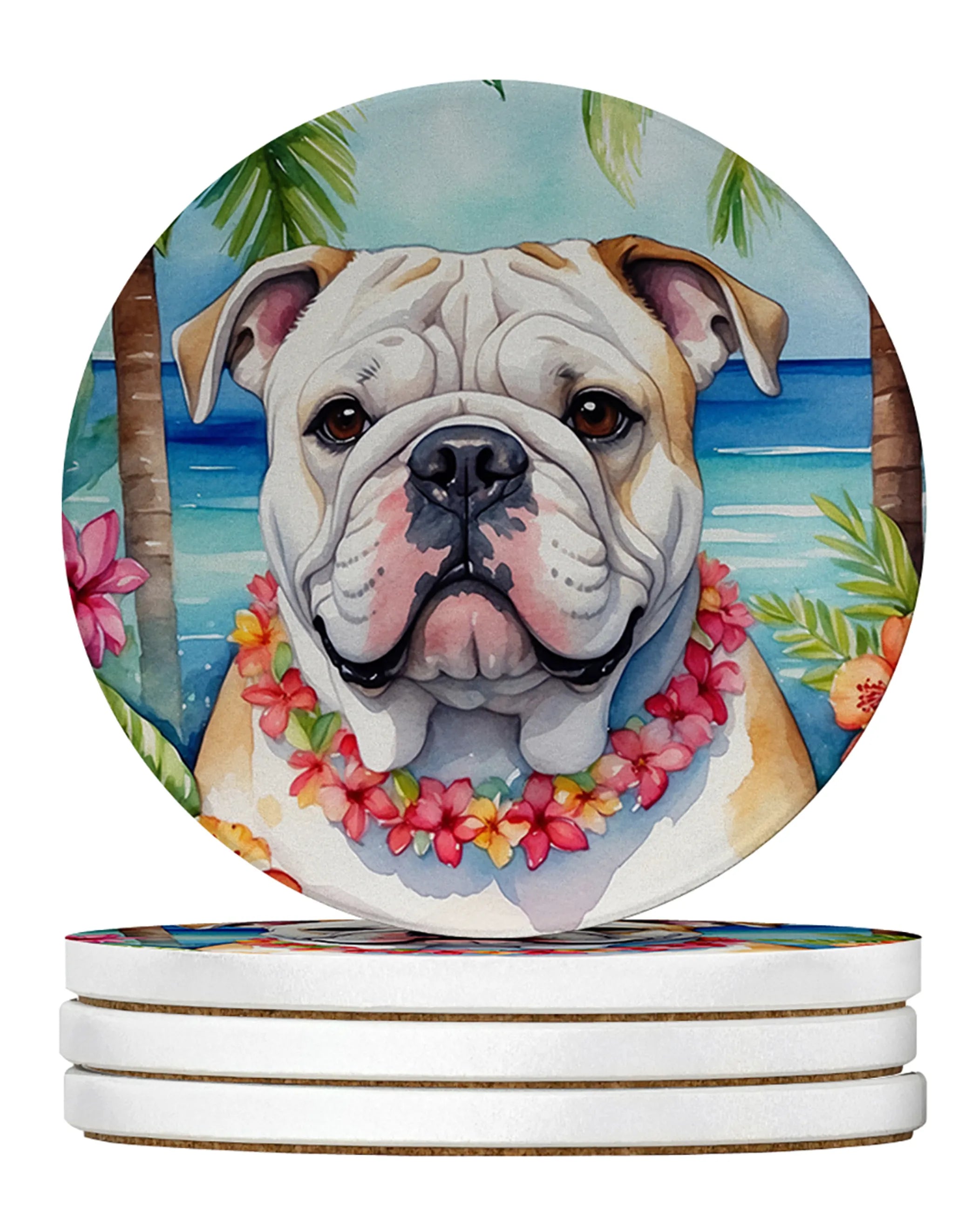 Luau Party Large Sandstone Coasters (Pack of 4)