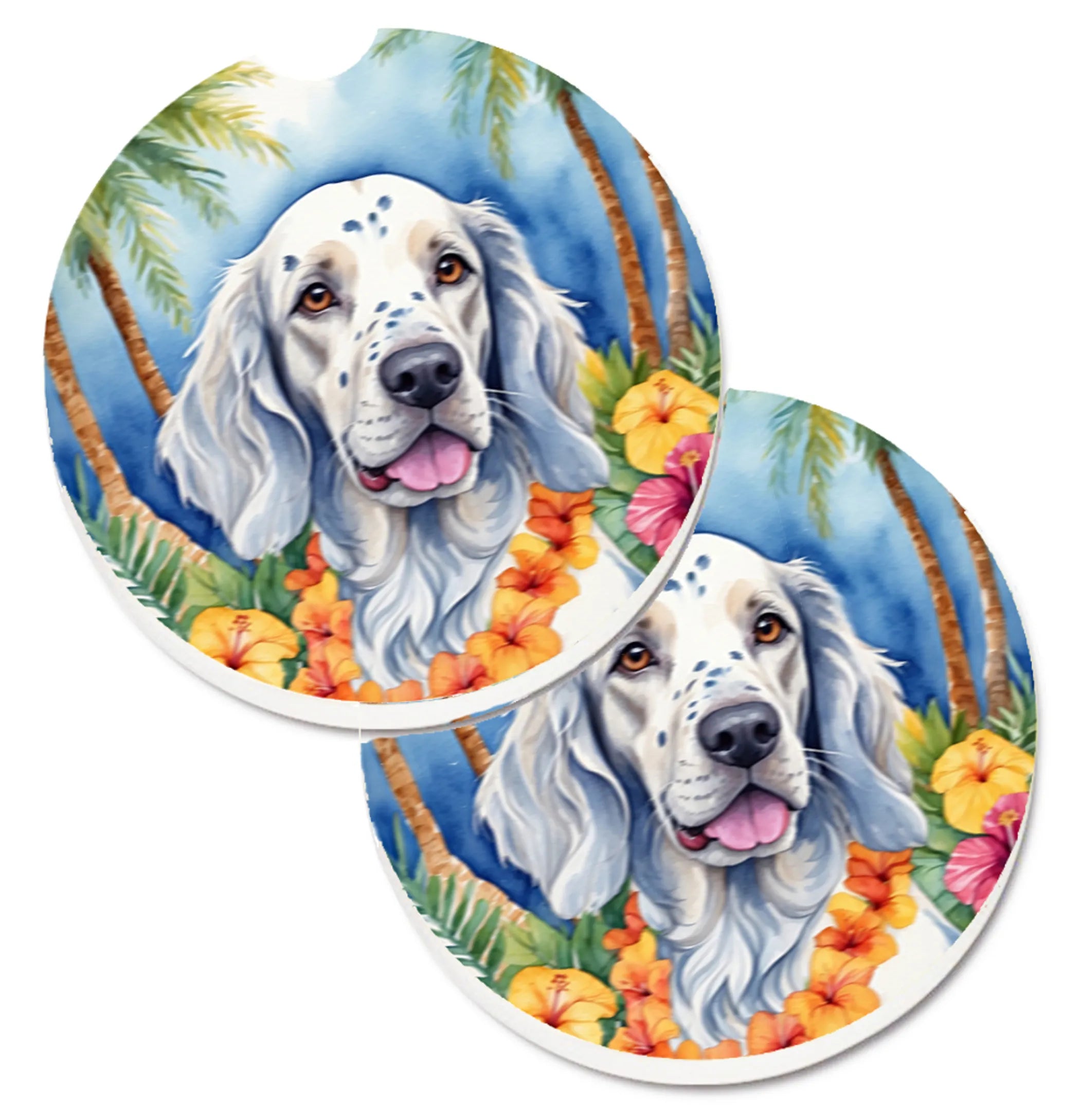 Luau Party Set of 2 Cup Holder Car Coasters - Size: 2.56 | Pack Of: 1 | Collection name: Luau party