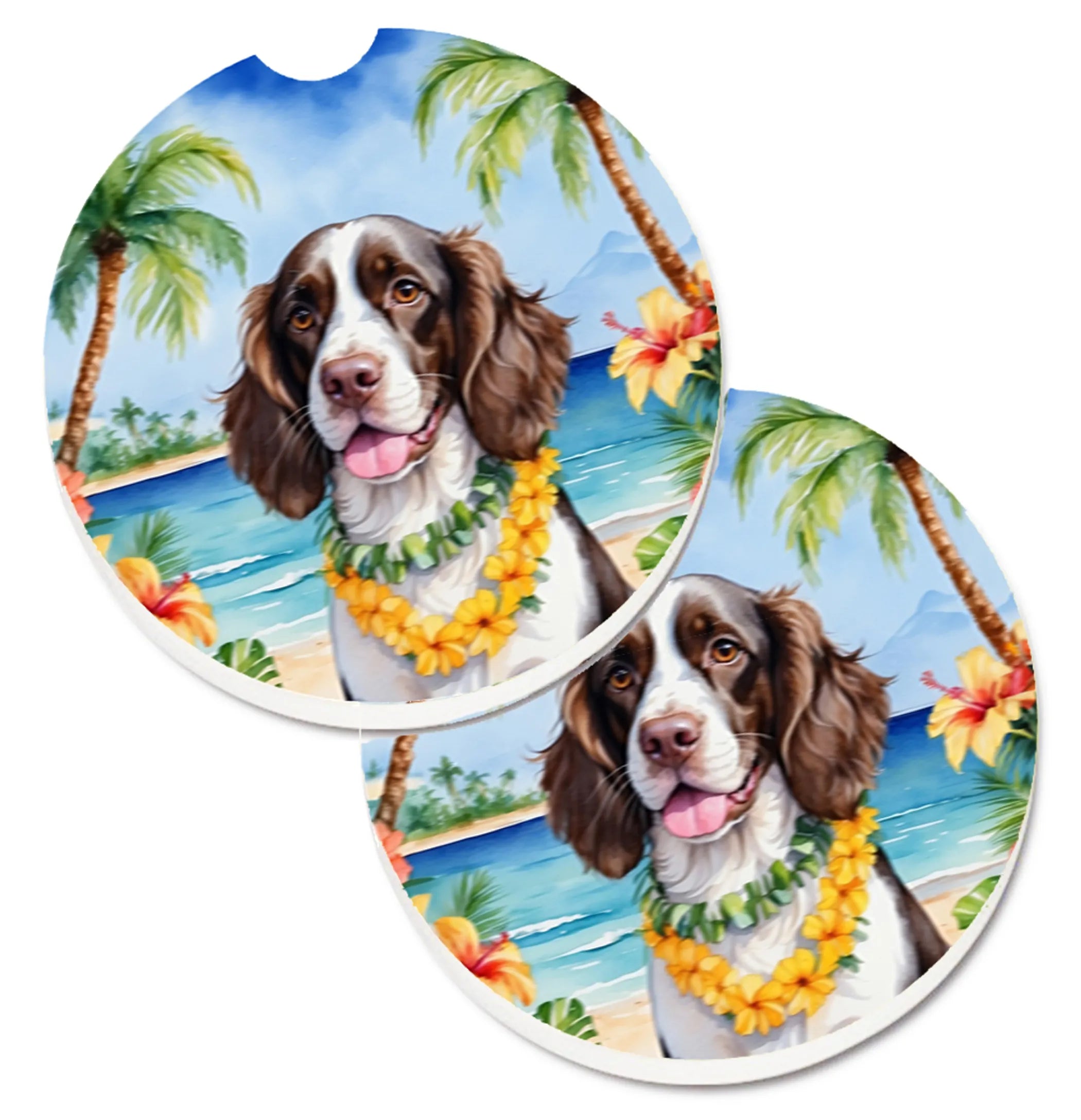 Luau Party Set of 2 Cup Holder Car Coasters - Size: 2.56 | Pack Of: 1 | Collection name: Luau party