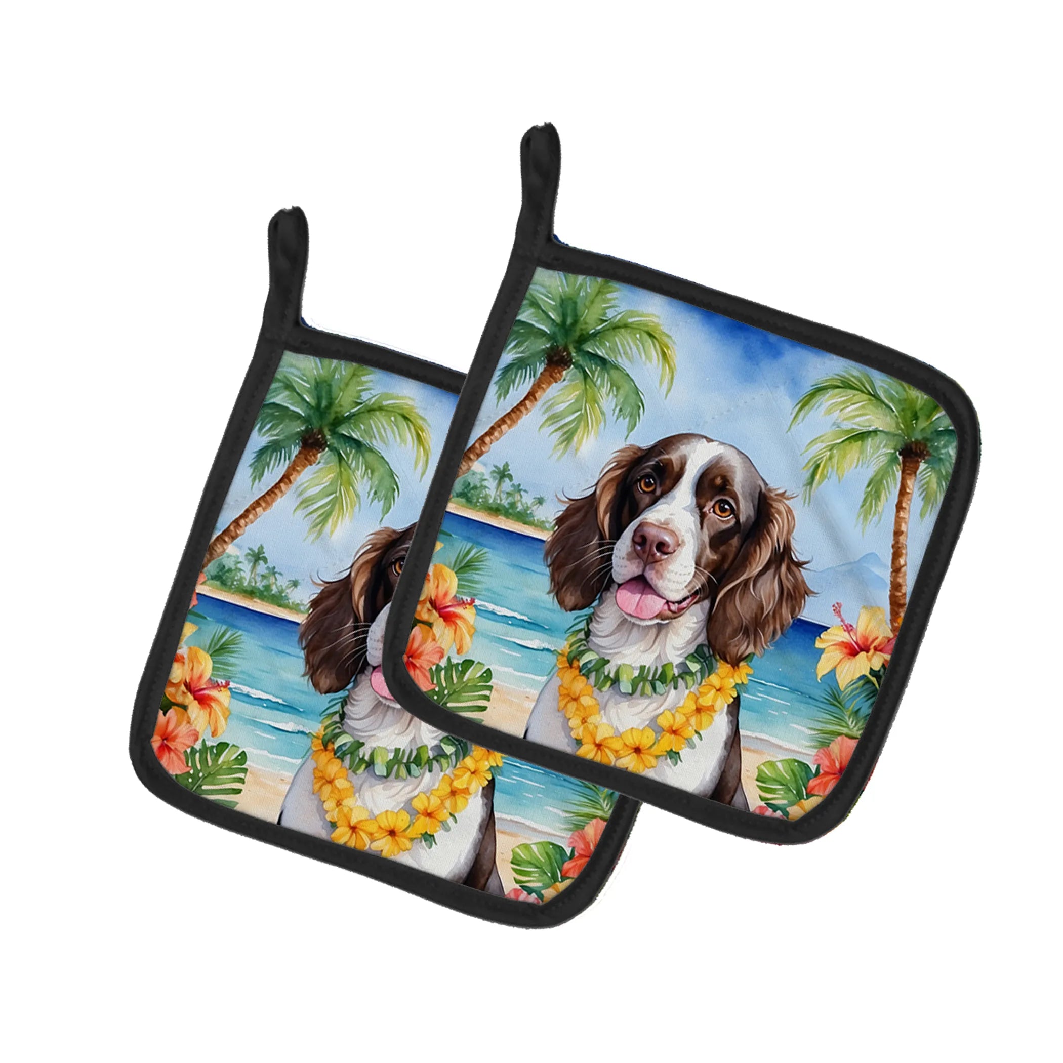 Luau Party Pair of Pot Holders - Size: 7.5HX7.5W | Pack Of: 1 | Collection name: Luau party