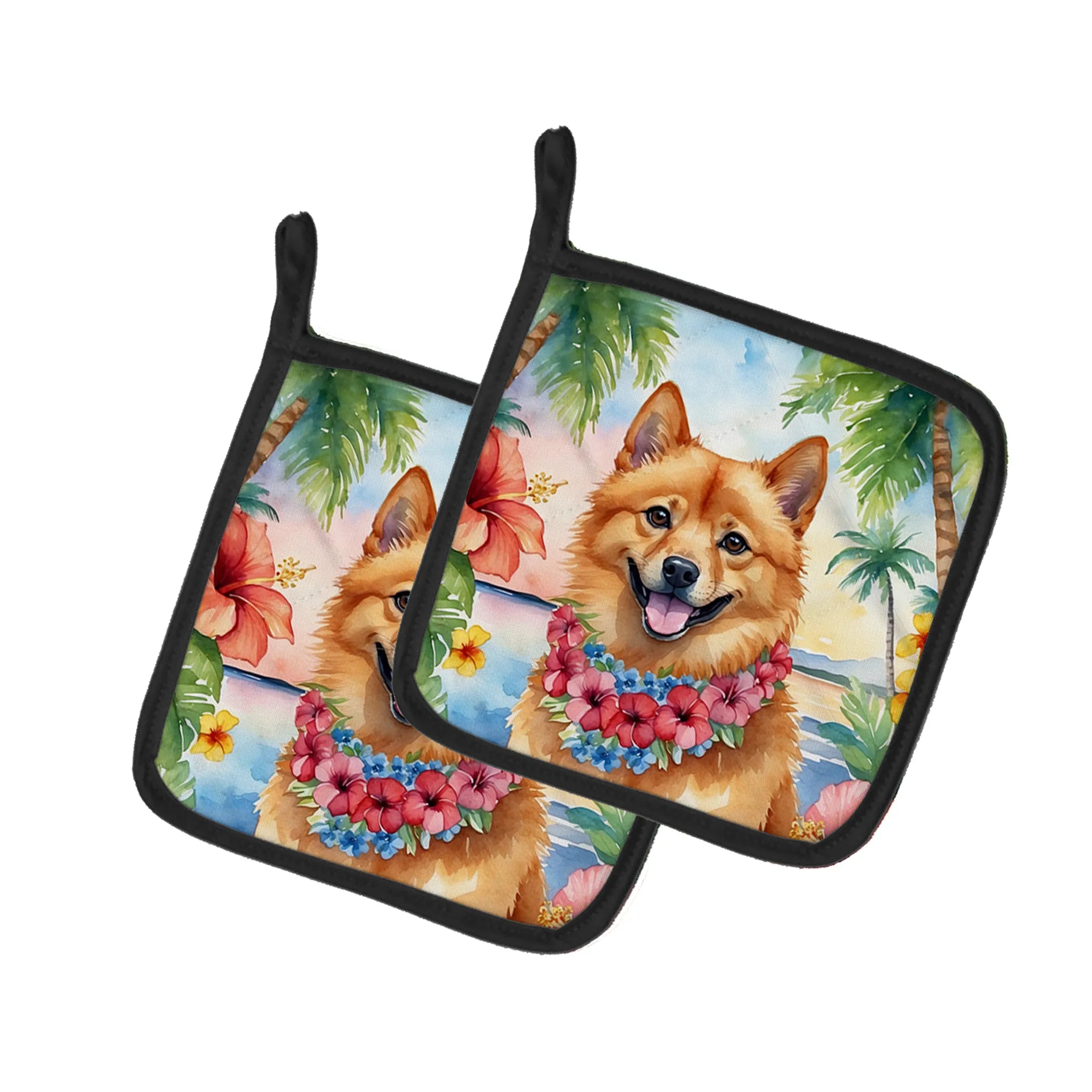 Luau Party Pair of Pot Holders - Size: 7.5HX7.5W | Pack Of: 1 | Collection name: Luau party