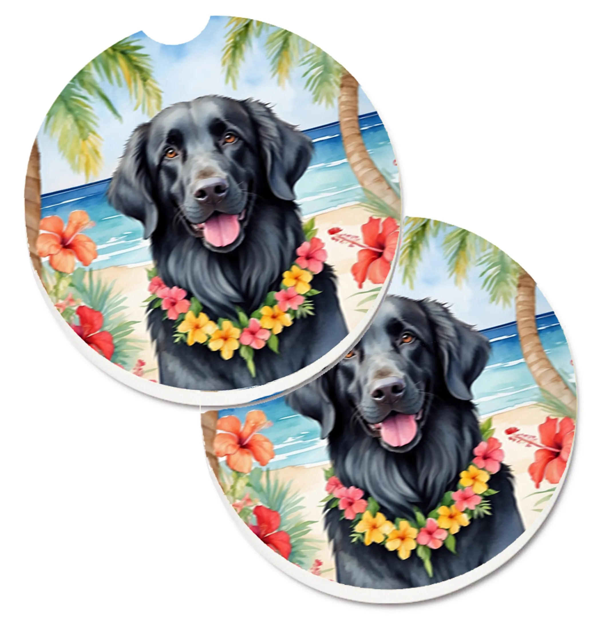 Luau Party Set of 2 Cup Holder Car Coasters - Size: 2.56 | Pack Of: 1 | Collection name: Luau party