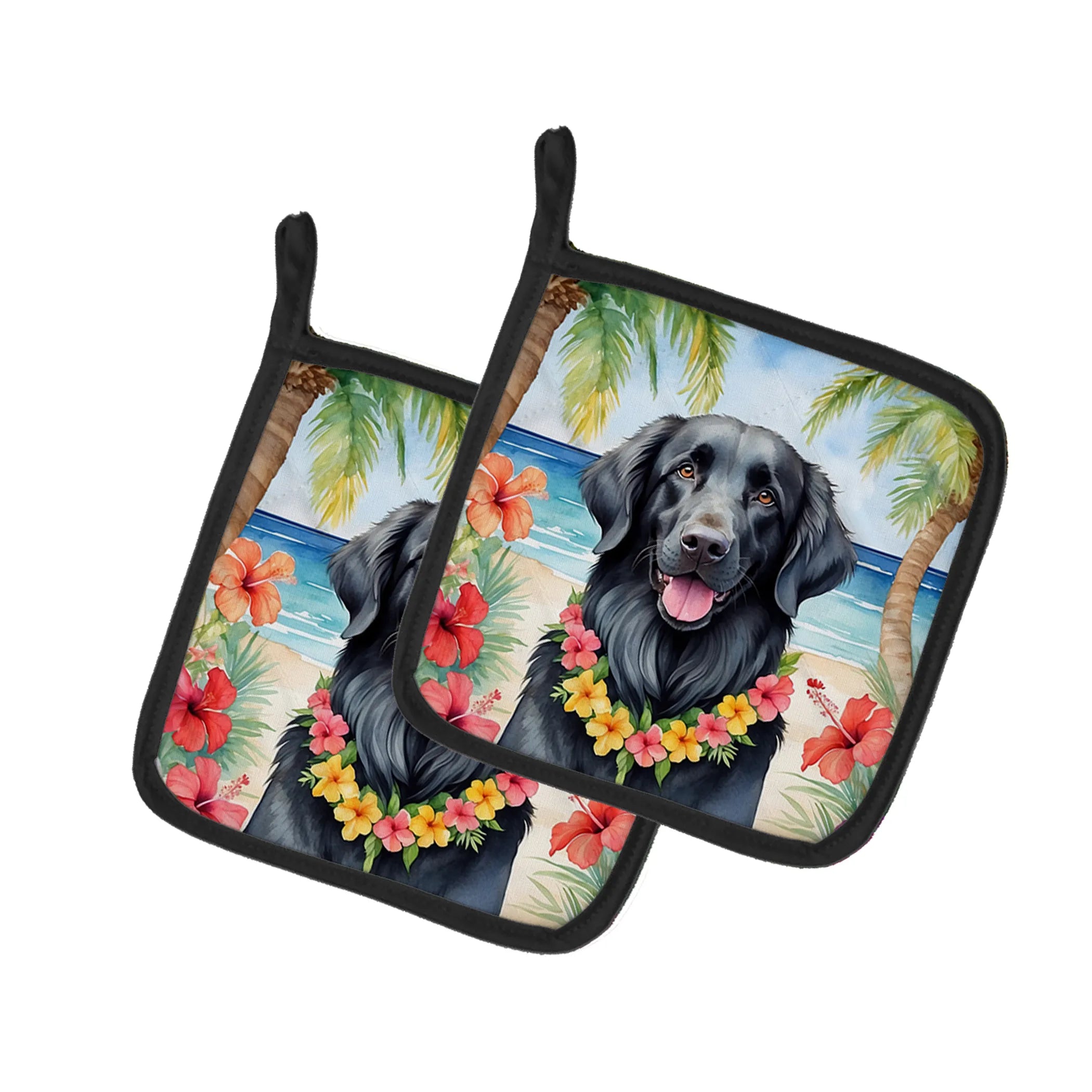 Luau Party Pair of Pot Holders - Size: 7.5HX7.5W | Pack Of: 1 | Collection name: Luau party