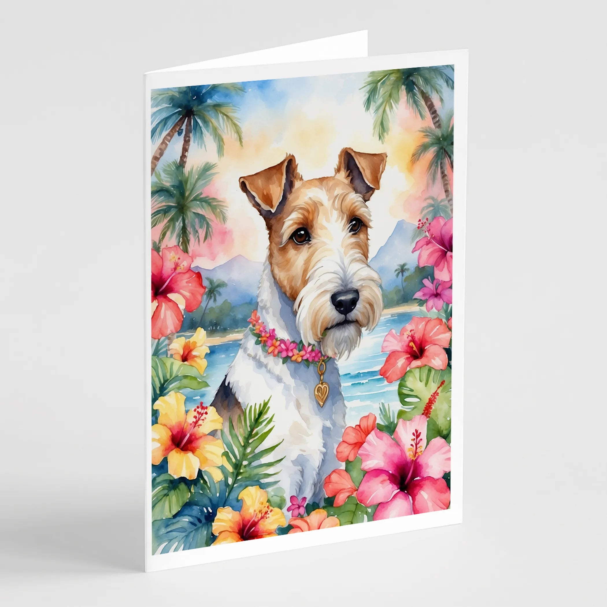 Luau Party Greeting Cards  - Size: 5X7 | Pack Of: 8 | Collection name: Luau party