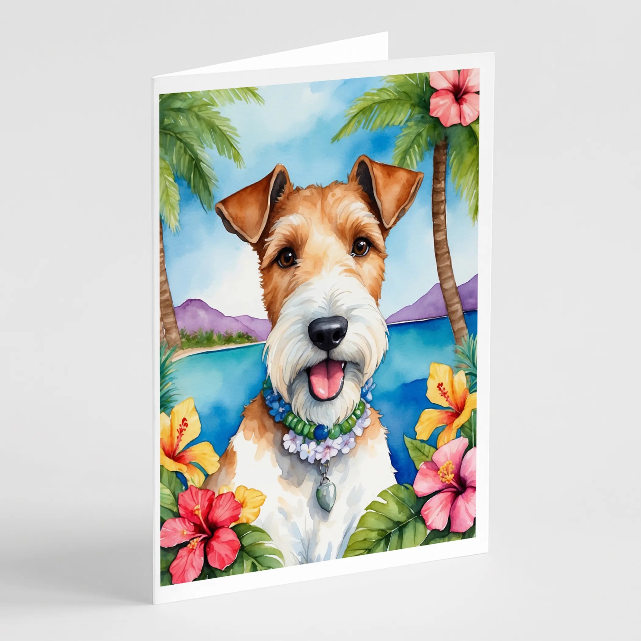 Luau Party Greeting Cards  - Size: 5X7 | Pack Of: 8 | Collection name: Luau party