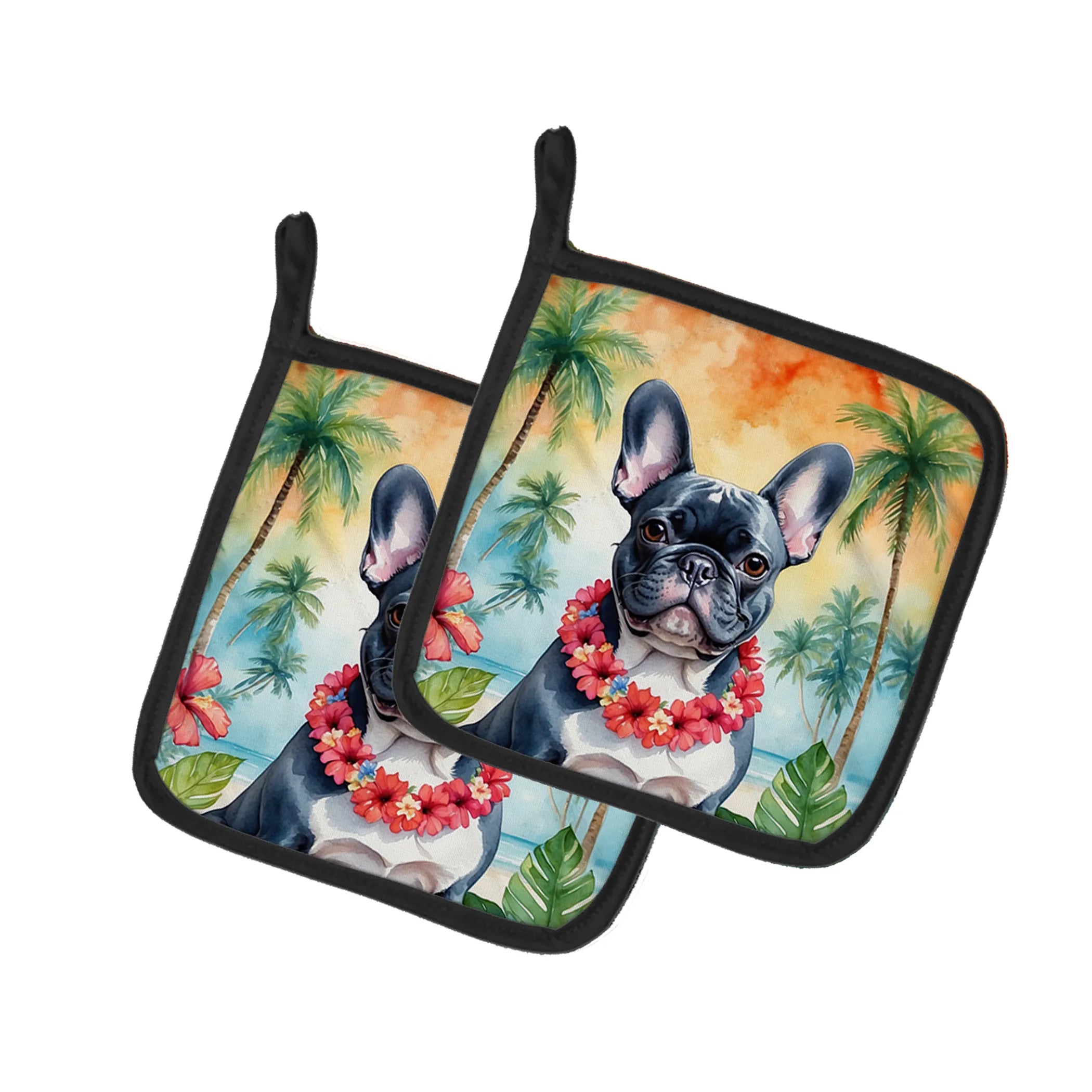 Luau Party Pair of Pot Holders - Size: 7.5HX7.5W | Pack Of: 1 | Collection name: Luau party