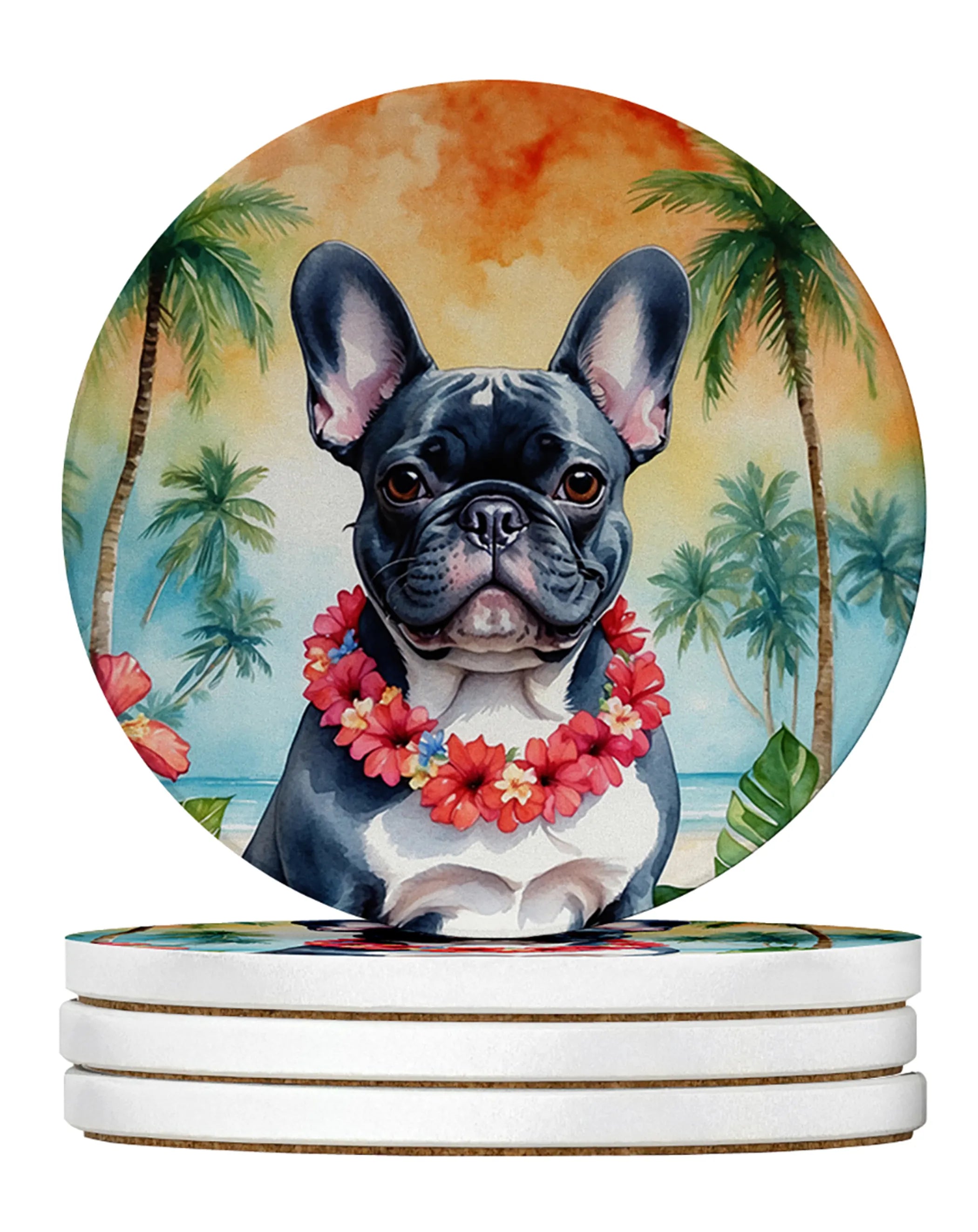 Luau Party Large Sandstone Coasters (Pack of 4)